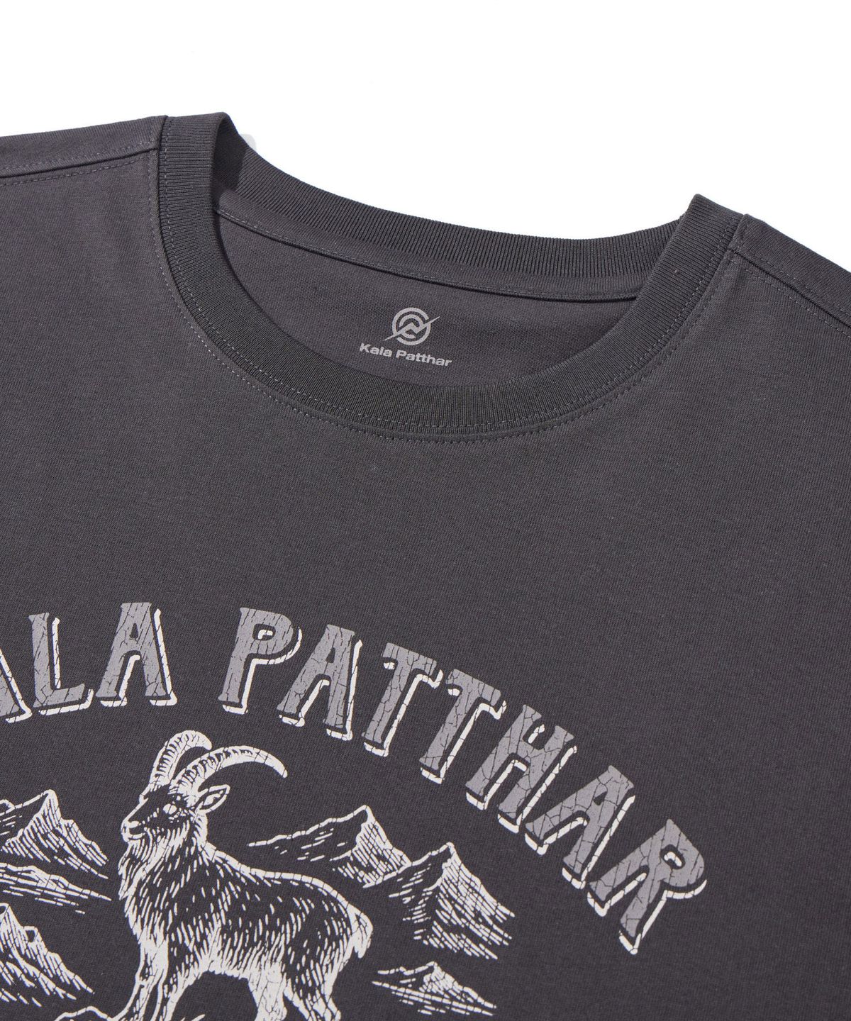 칼라파타르(KALAPATTHAR) VINTAGE KP DEER GRAPHIC SHORT-SLEEVED T-SHIRT - GREY