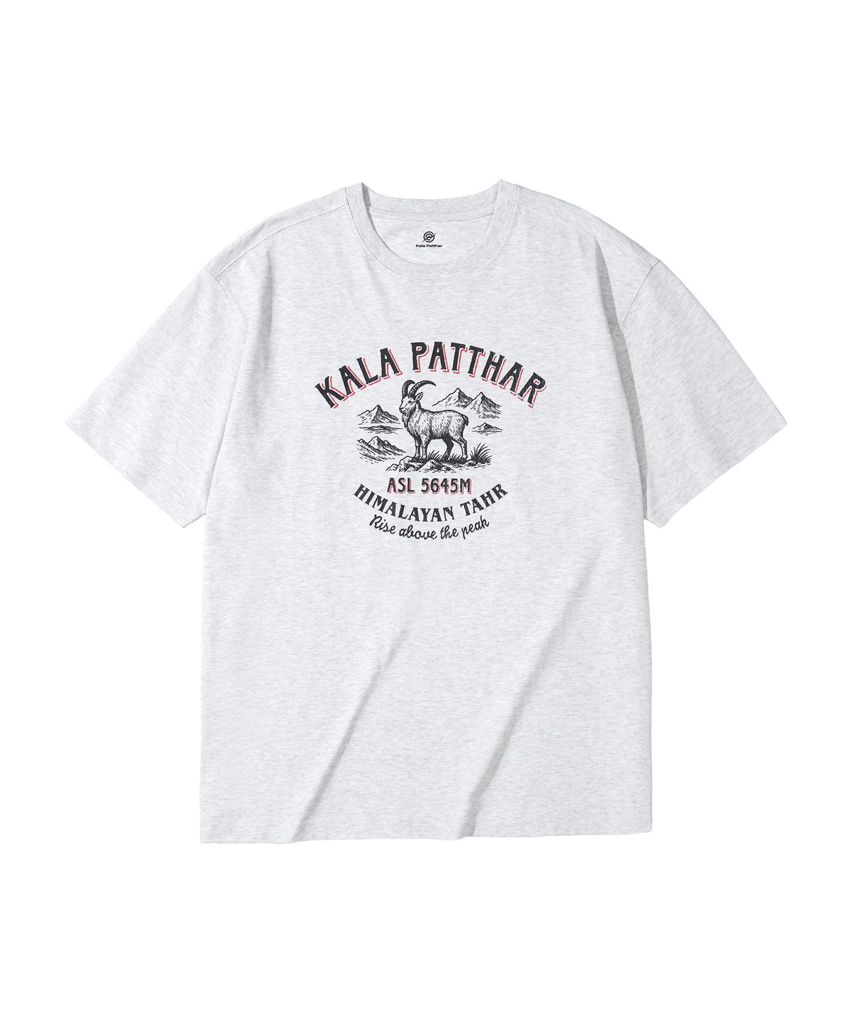 칼라파타르(KALAPATTHAR) VINTAGE KP DEER GRAPHIC SHORT-SLEEVED T-SHIRT - LIGHT MELANGE