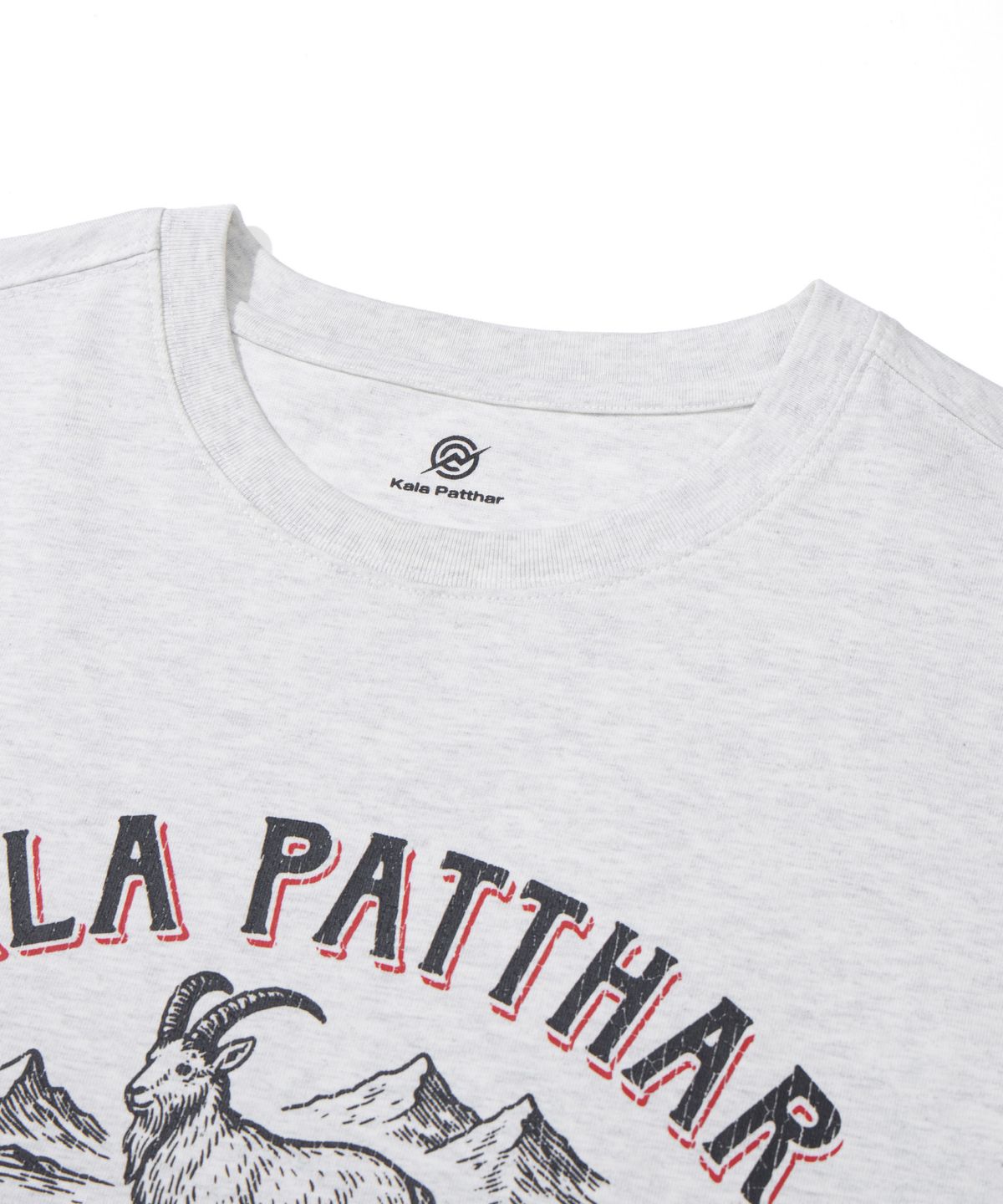 칼라파타르(KALAPATTHAR) VINTAGE KP DEER GRAPHIC SHORT-SLEEVED T-SHIRT - LIGHT MELANGE
