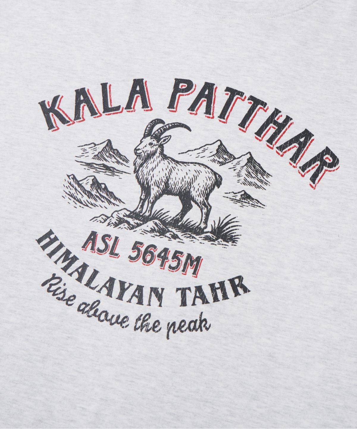 칼라파타르(KALAPATTHAR) VINTAGE KP DEER GRAPHIC SHORT-SLEEVED T-SHIRT - LIGHT MELANGE