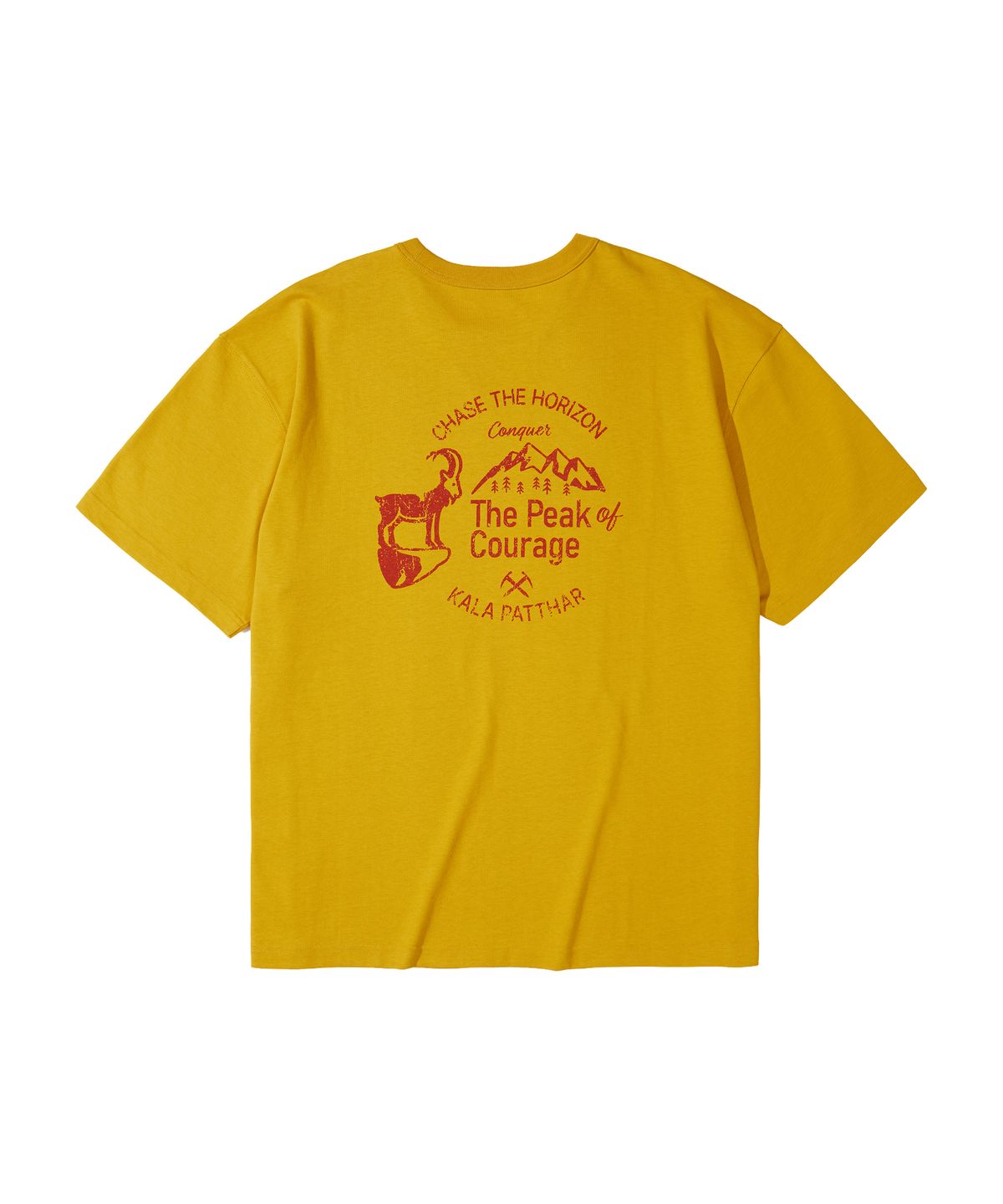 칼라파타르(KALAPATTHAR) BACK DEER GRAPHIC SHORT-SLEEVED T-SHIRT - YELLOW