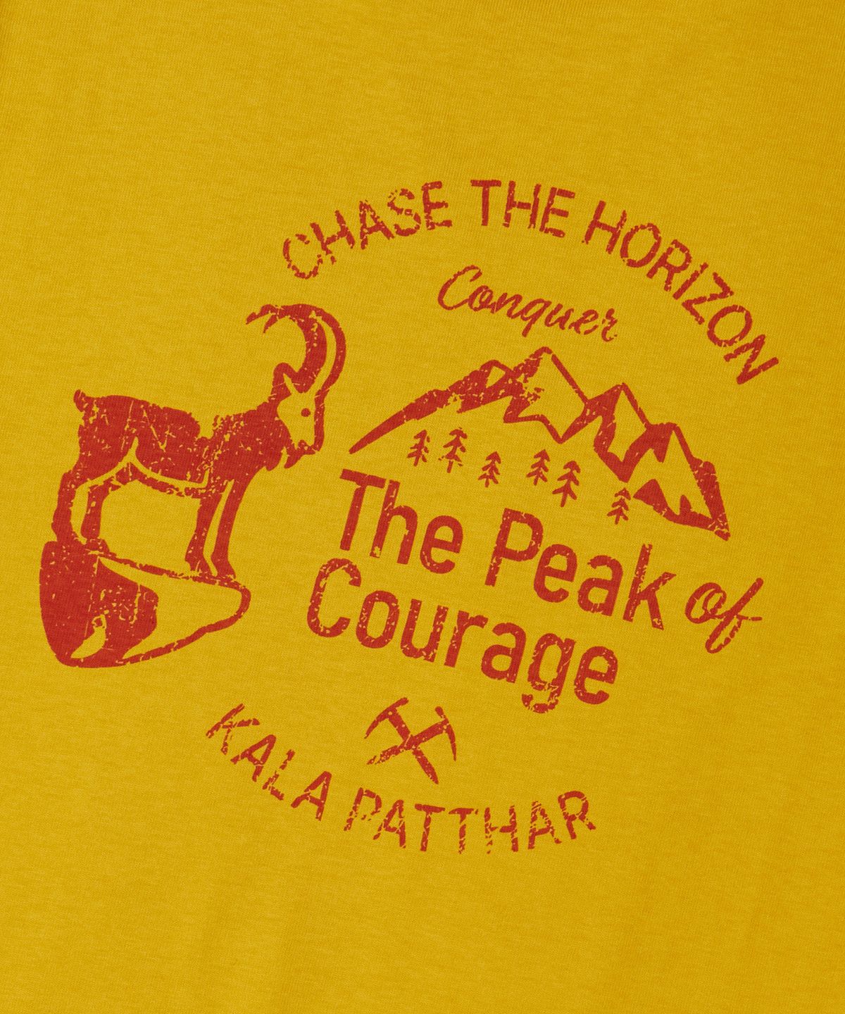 칼라파타르(KALAPATTHAR) BACK DEER GRAPHIC SHORT-SLEEVED T-SHIRT - YELLOW