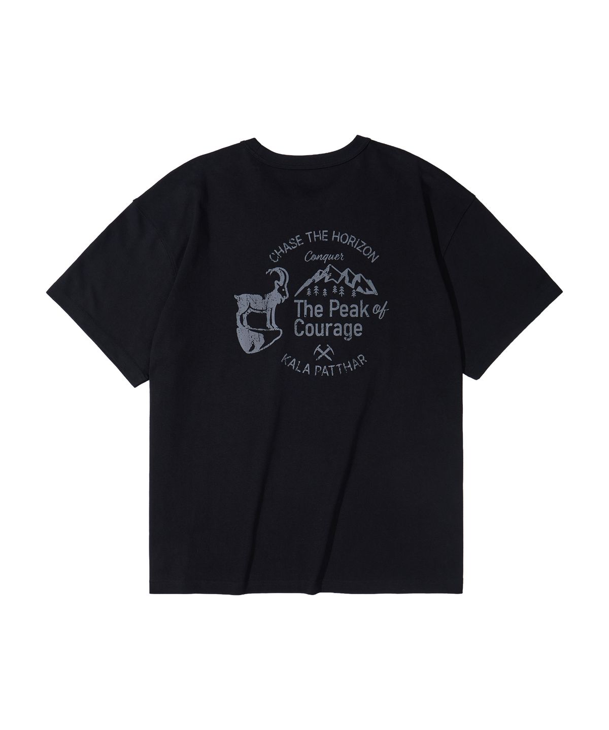 칼라파타르(KALAPATTHAR) BACK DEER GRAPHIC SHORT-SLEEVED T-SHIRT - BLACK