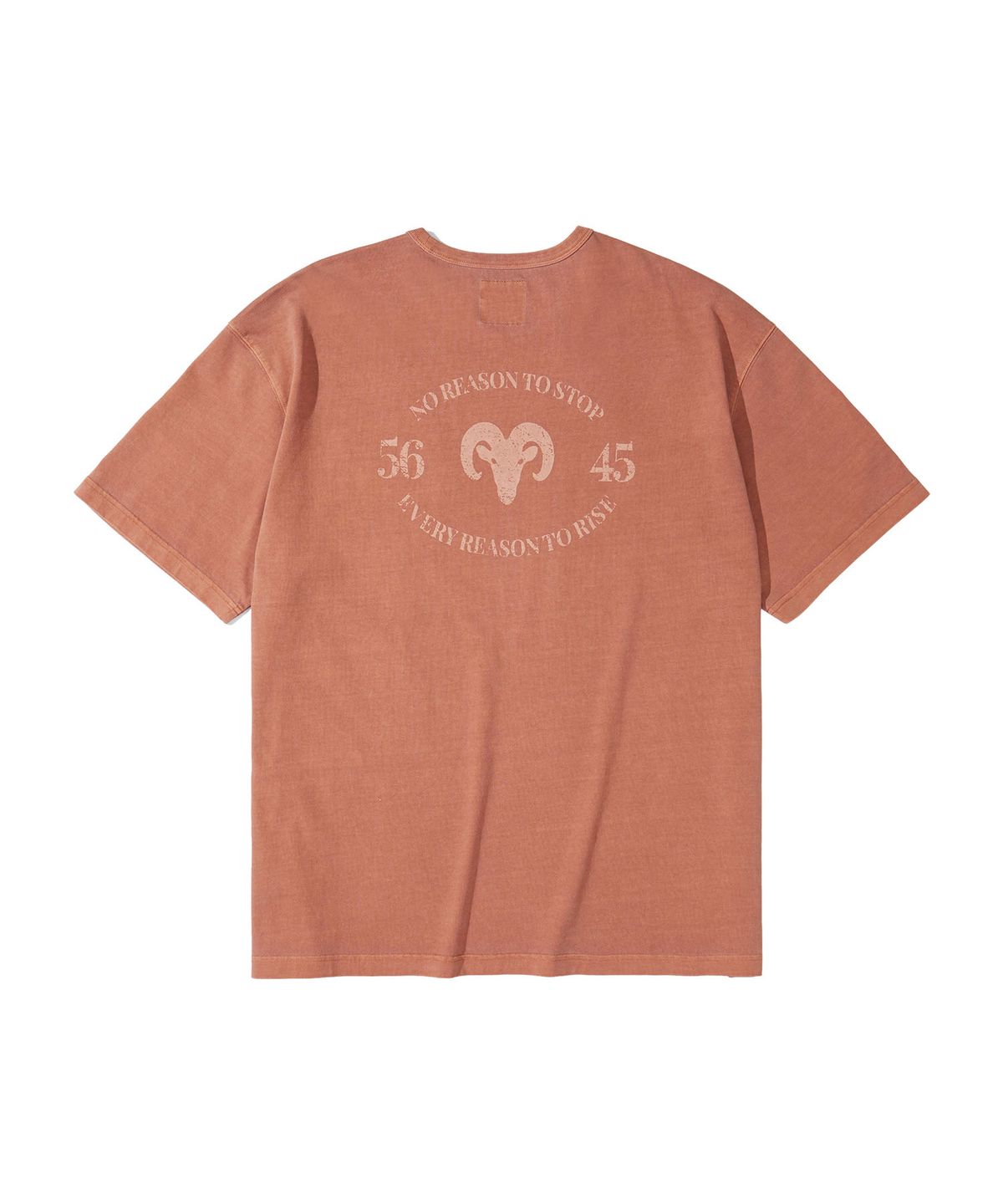 칼라파타르(KALAPATTHAR) VINTAGE COW GRAPHIC SHORT-SLEEVED POCKET T-SHIRT - ORANGE