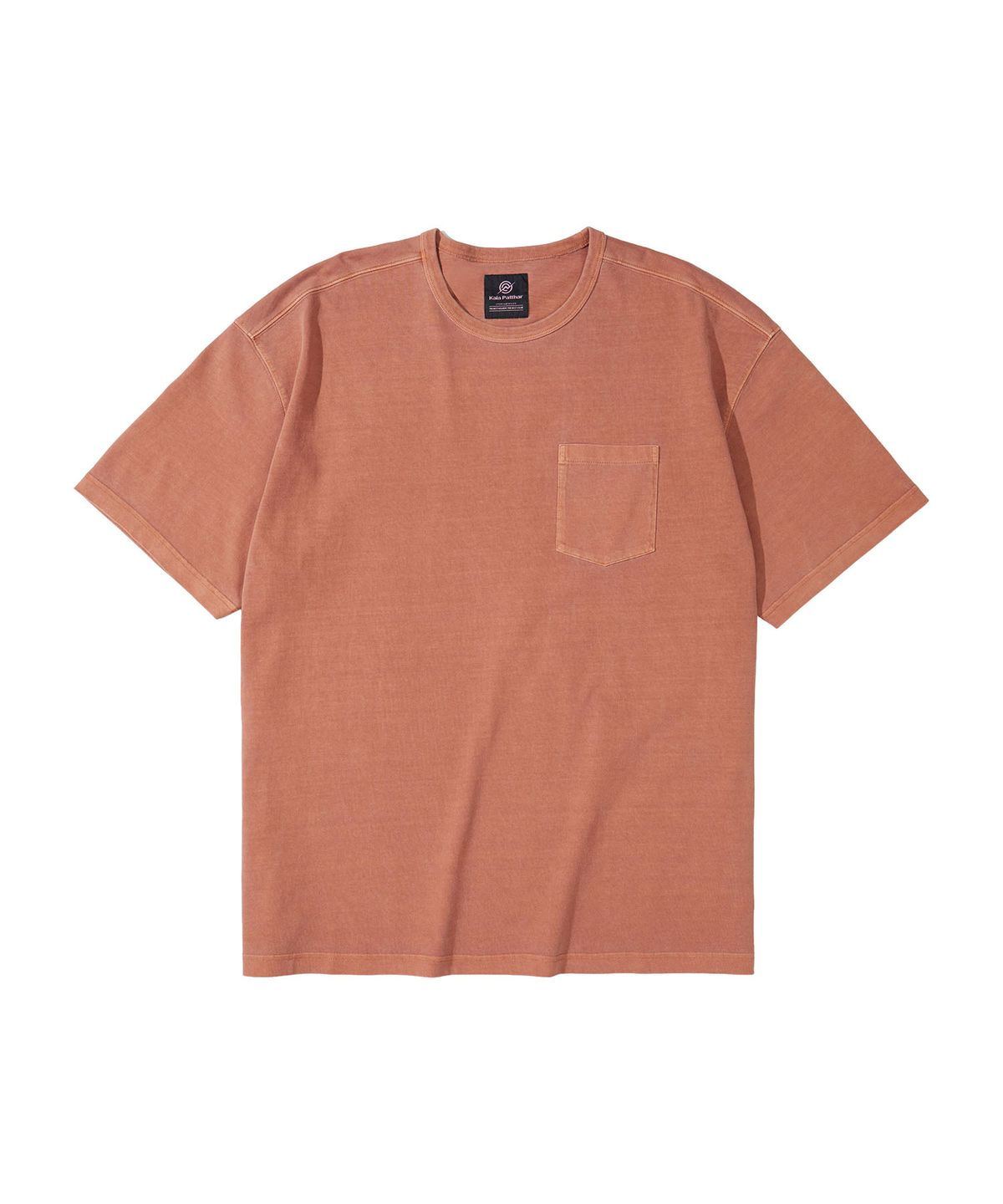 칼라파타르(KALAPATTHAR) VINTAGE COW GRAPHIC SHORT-SLEEVED POCKET T-SHIRT - ORANGE