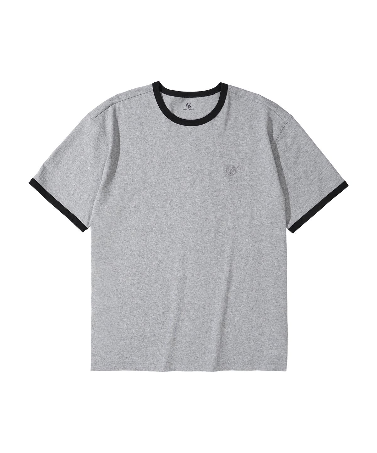 칼라파타르(KALAPATTHAR) BACK KP SLOGAN EAGLE GRAPHIC RINGER T-SHIRT - MELANGE GREY
