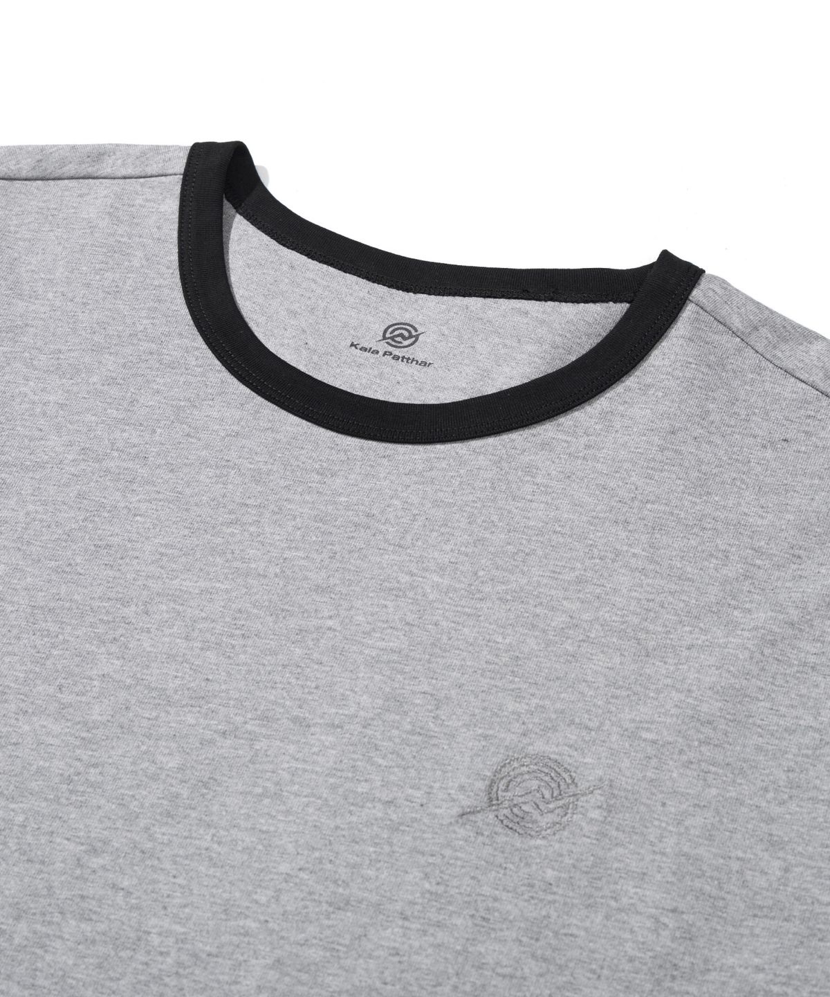 칼라파타르(KALAPATTHAR) BACK KP SLOGAN EAGLE GRAPHIC RINGER T-SHIRT - MELANGE GREY