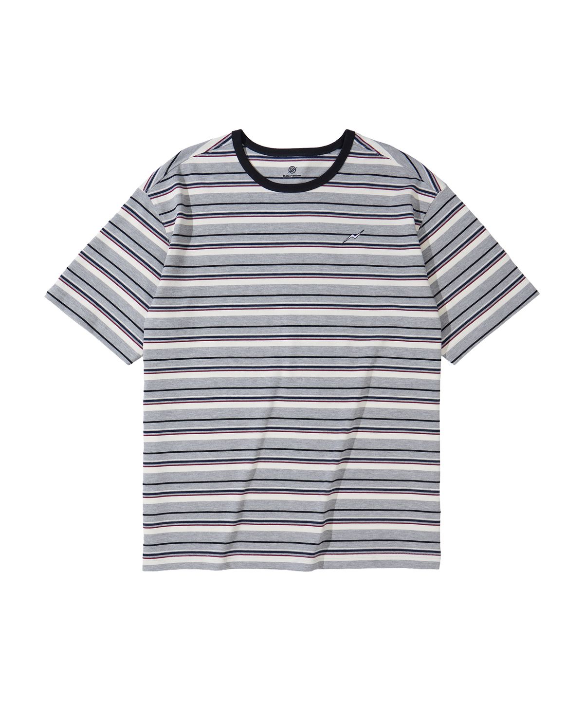 칼라파타르(KALAPATTHAR) KP LOGO STRIPE SHORT-SLEEVED T-SHIRT - GREY