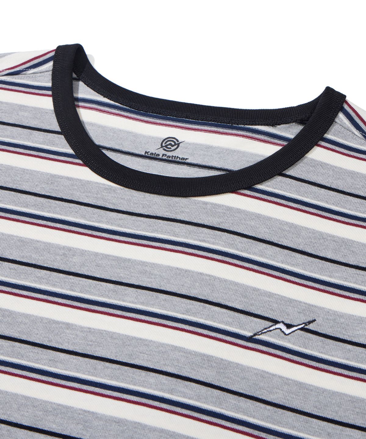 칼라파타르(KALAPATTHAR) KP LOGO STRIPE SHORT-SLEEVED T-SHIRT - GREY