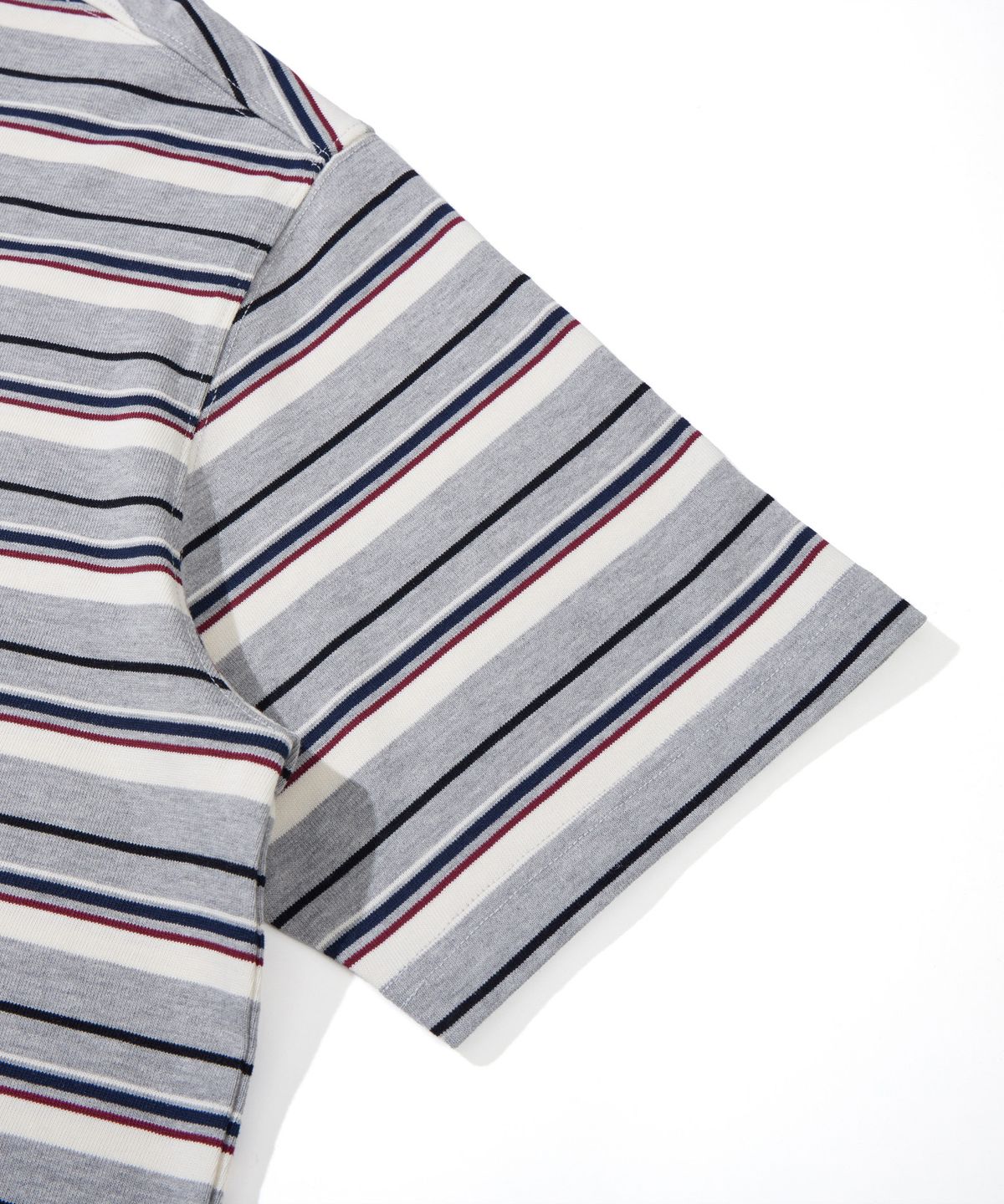 칼라파타르(KALAPATTHAR) KP LOGO STRIPE SHORT-SLEEVED T-SHIRT - GREY