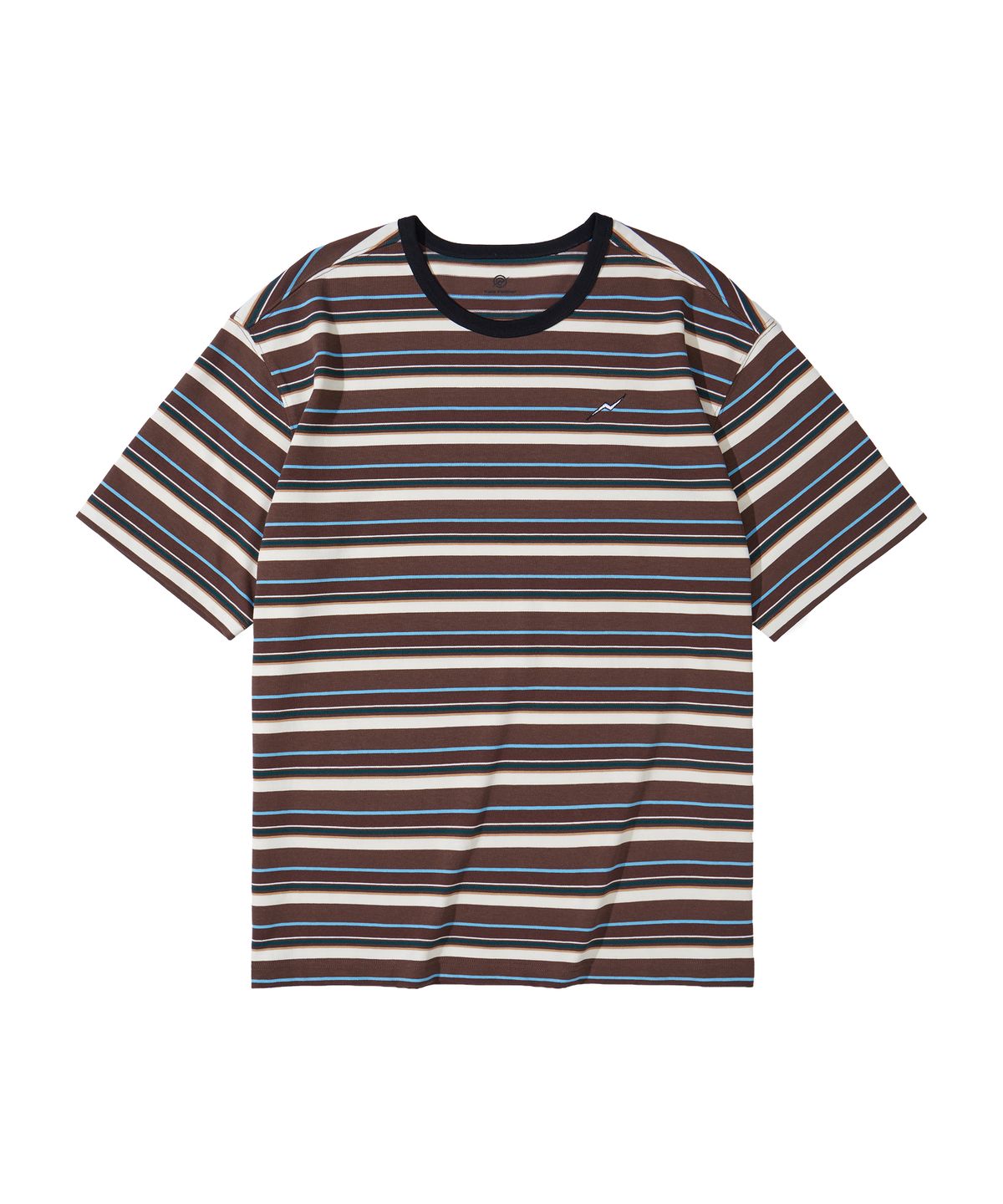 칼라파타르(KALAPATTHAR) KP LOGO STRIPE SHORT-SLEEVED T-SHIRT - BROWN