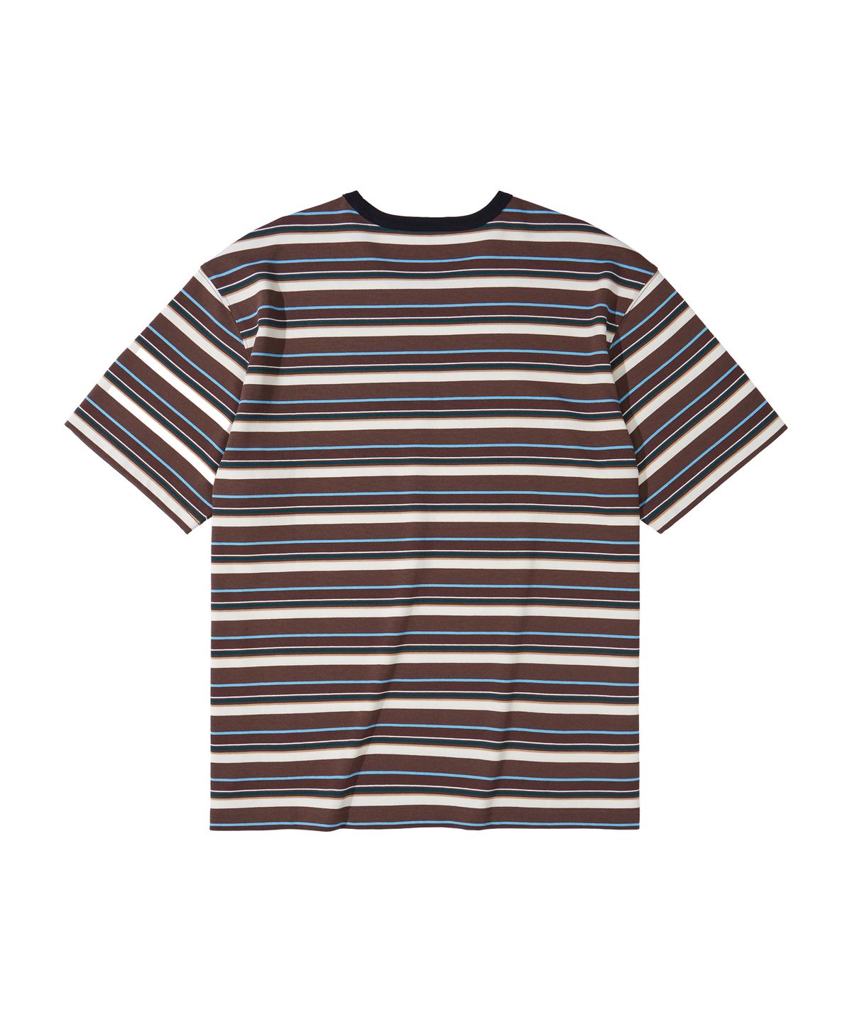 칼라파타르(KALAPATTHAR) KP LOGO STRIPE SHORT-SLEEVED T-SHIRT - BROWN
