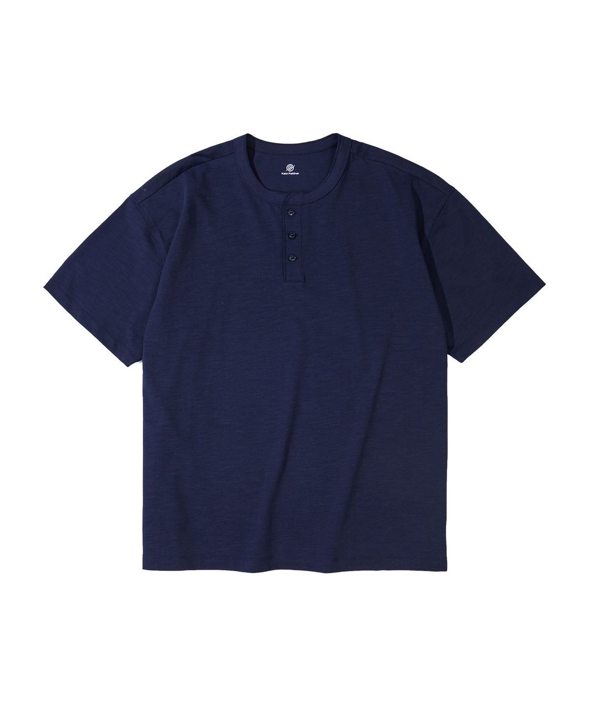 칼라파타르(KALAPATTHAR) HENLEY NECK SHORT-SLEEVED T-SHIRT - NAVY