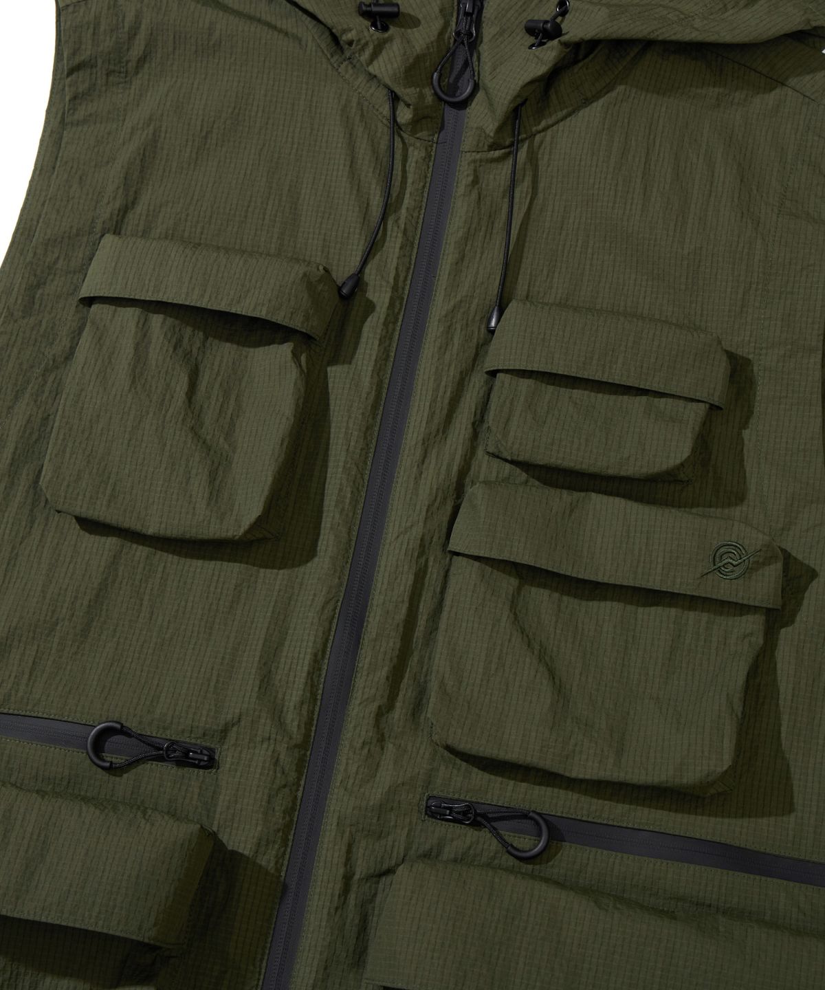 칼라파타르(KALAPATTHAR) MULTI POCKET NYLON HOODED VEST - KHAKI