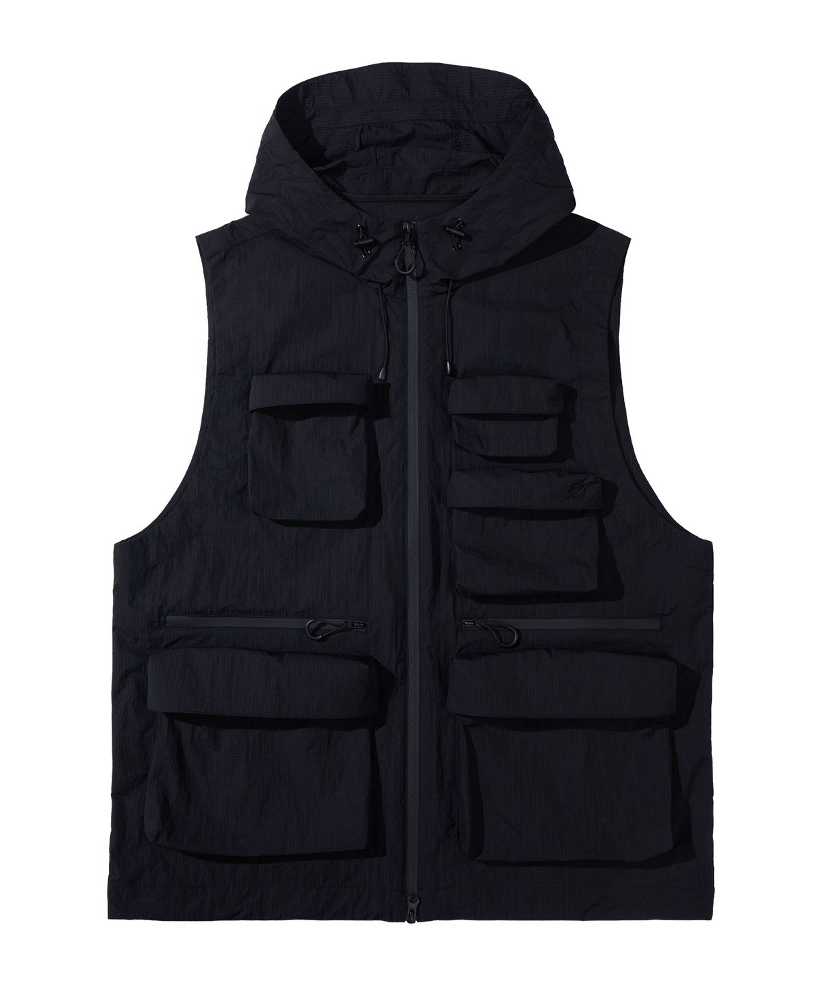 칼라파타르(KALAPATTHAR) MULTI POCKET NYLON HOODED VEST - BLACK