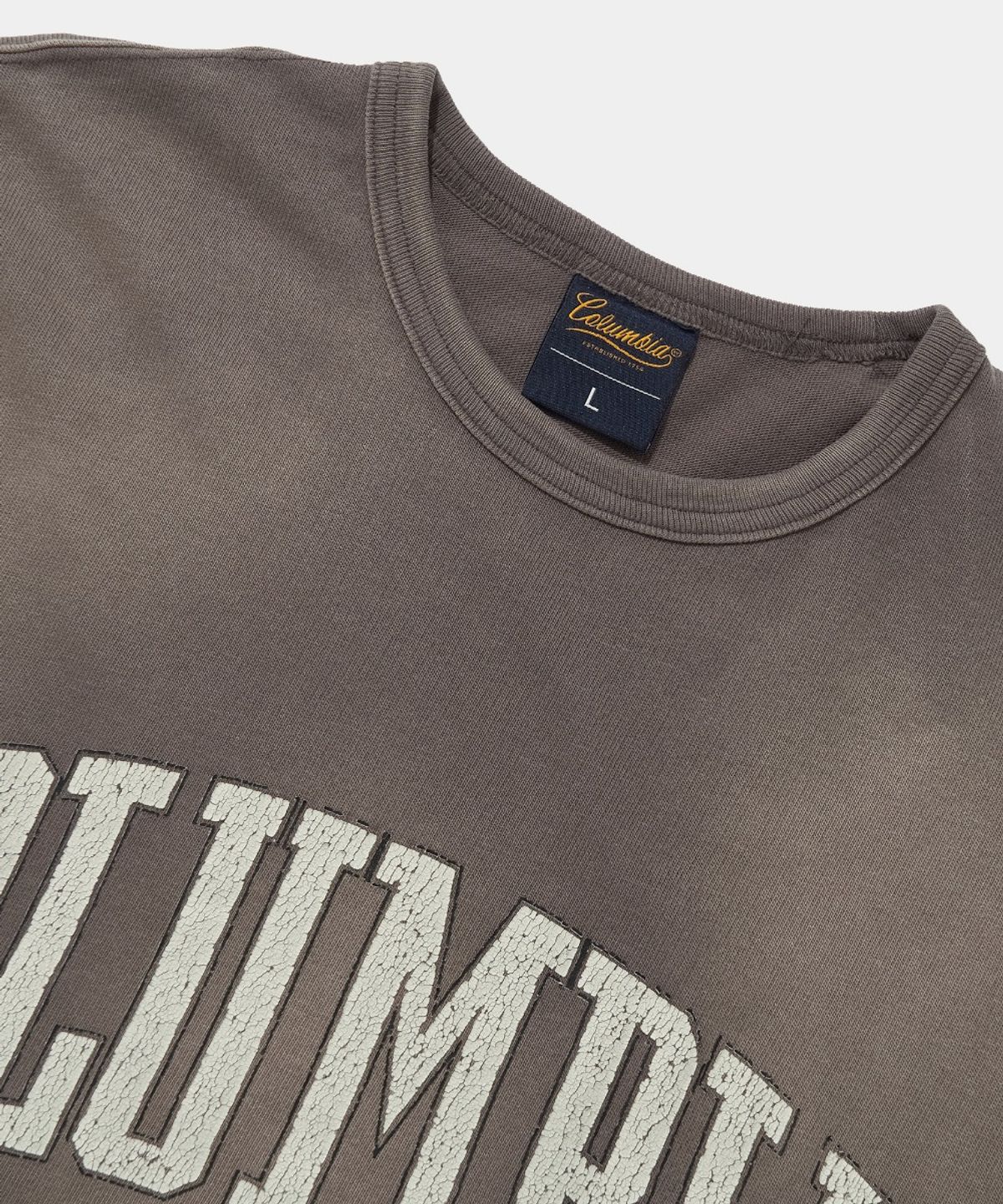 컬럼비아 유니버시티(COLUMBIA UNIVERSITY) CRACK ARCH SPRAY WASHED S/S T-SHIRTS_CHARCOAL