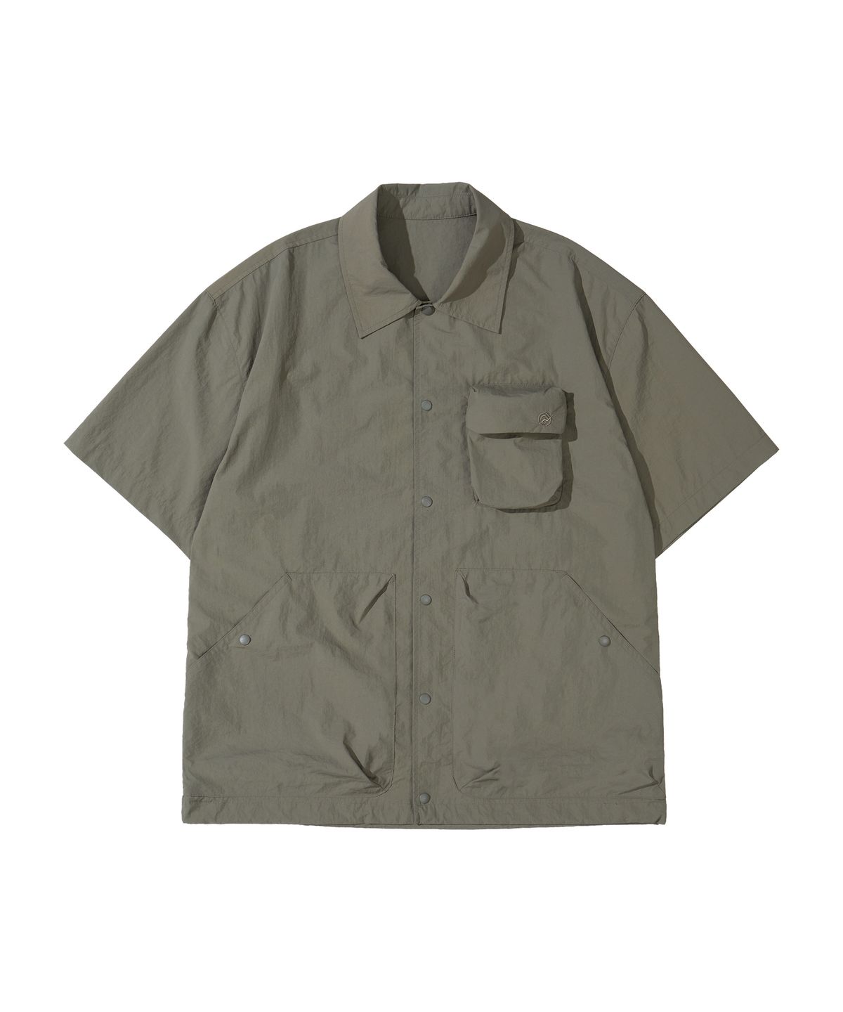 칼라파타르(KALAPATTHAR) NYLON SILKY OUT POCKET SHORT-SLEEVED SHIRT - LIGHT KHAKI