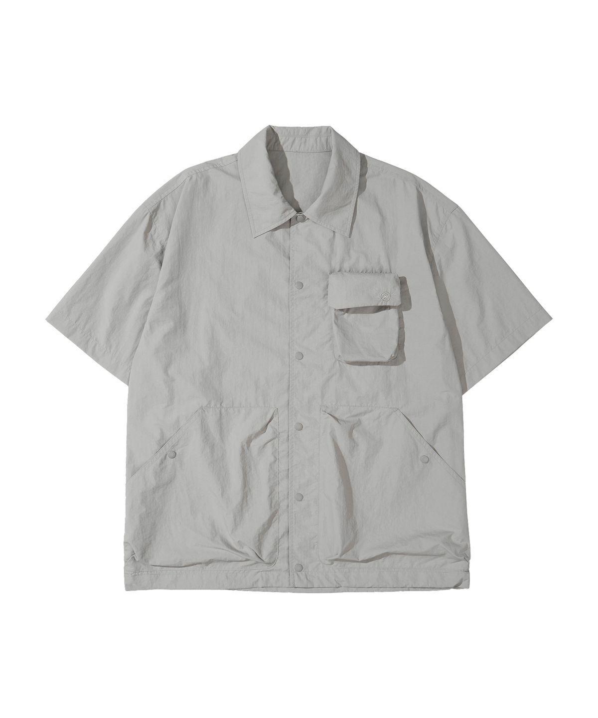 칼라파타르(KALAPATTHAR) NYLON SILKY OUT POCKET SHORT-SLEEVED SHIRT - LIGHT GREY