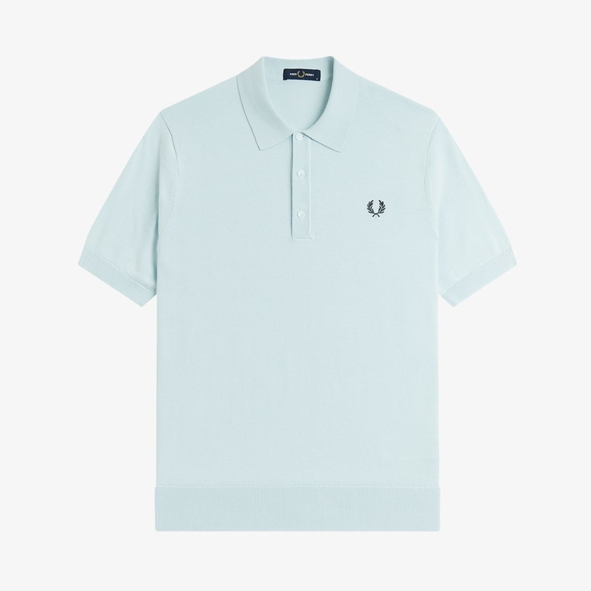프레드페리(FRED PERRY) [Sharp] 숏 슬리브 코튼 니트 셔츠 - 라이트아이스 AFPM2619725-R30