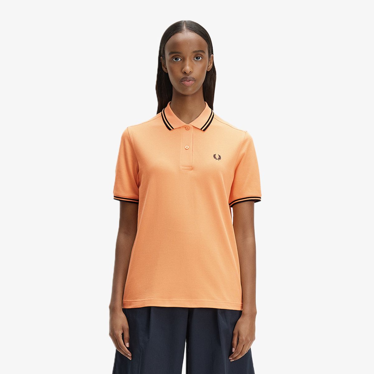 프레드페리(FRED PERRY) [G3600] 트윈 팁 프레드페리 셔츠 - 피치/네이비 AFPF2613600-21C
