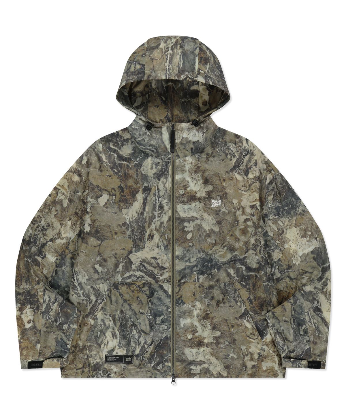 브라운브레스(BROWNBREATH) EARTH PATTERN WINDBREAKER JACKET - BEIGE