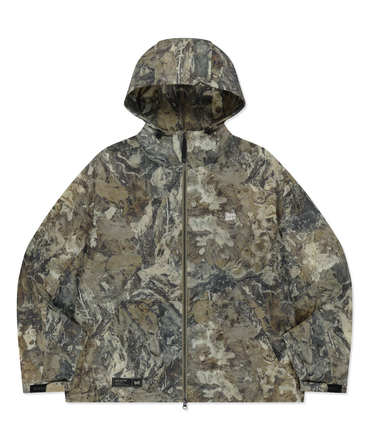 브라운브레스(BROWNBREATH) EARTH PATTERN WINDBREAKER JACKET - BEIGE