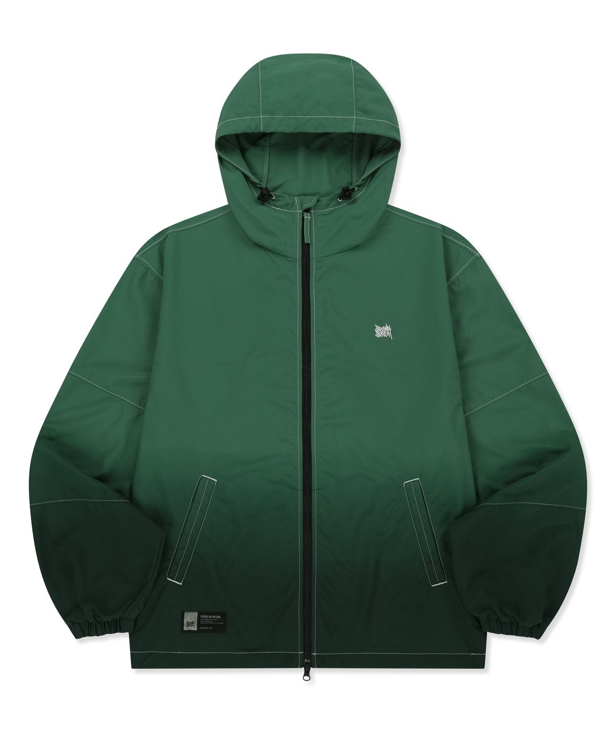 브라운브레스(BROWNBREATH) STEPDYED WINDBREAKER JACKET - GREEN