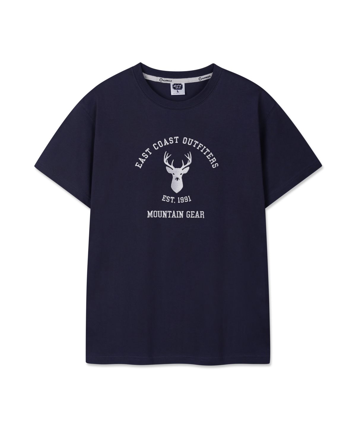앨빈클로(ALVINCLO) REINDEER 패치 반팔티셔츠 AST3619 (4COLOR)
