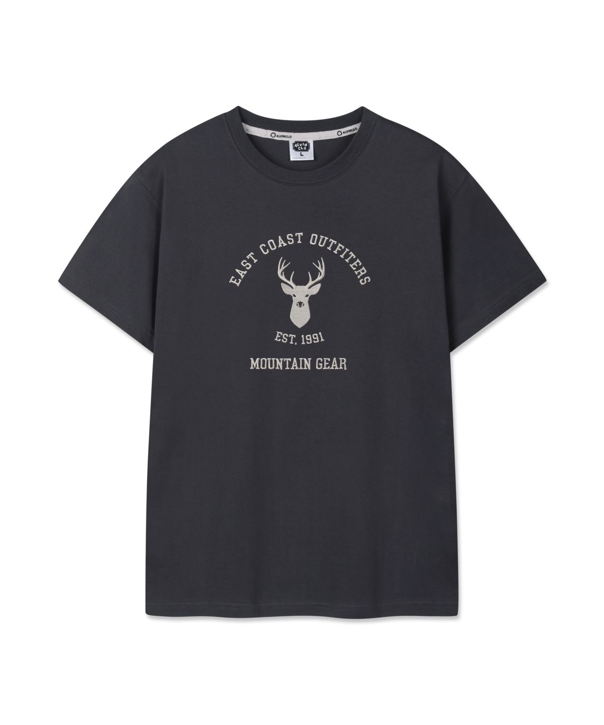 앨빈클로(ALVINCLO) REINDEER 패치 반팔티셔츠 AST3619 (4COLOR)
