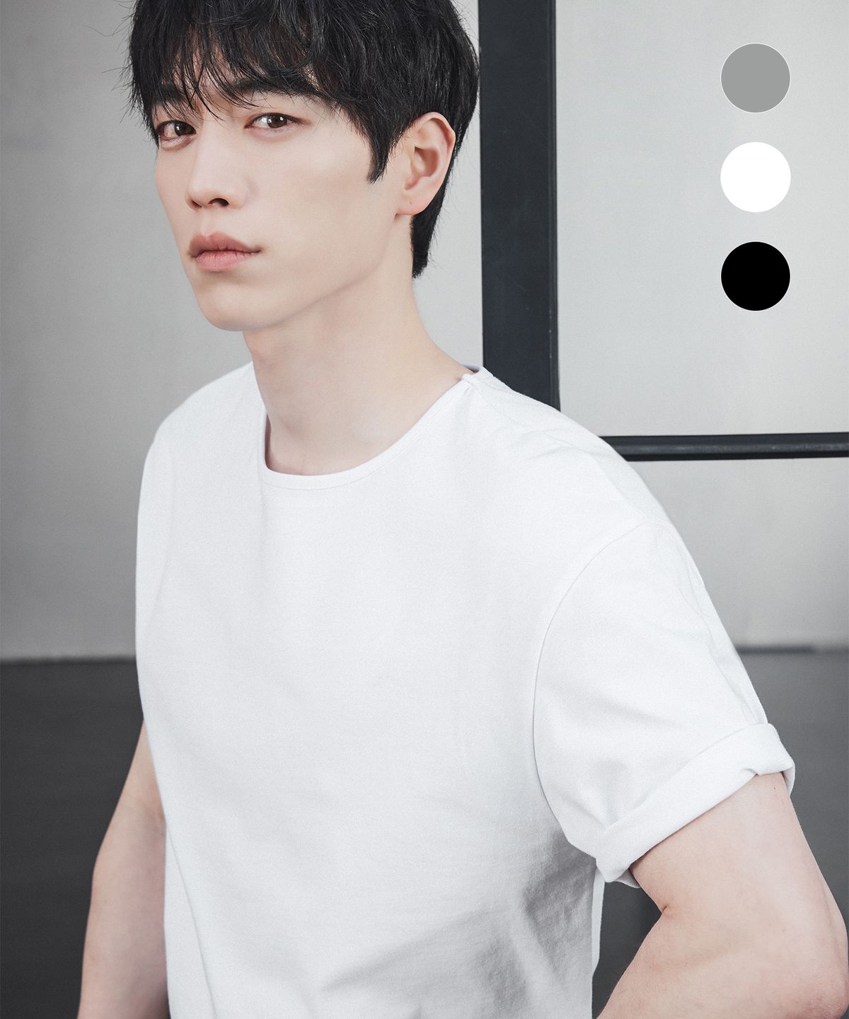 드로우핏(DRAW FIT) 미니멀 크루넥 하프 티셔츠 [3color]