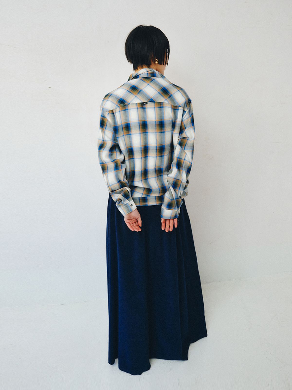 플리즈프로젝트(PLZPROJECT) PORTLER CHECK ZIP-UP SHIRT, BLUE