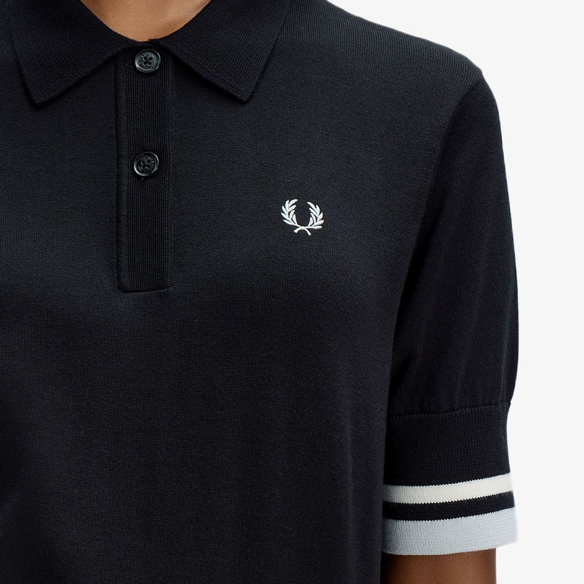 프레드페리(FRED PERRY) [Womens] 볼드 팁드 니트 셔츠 - 블랙 AFPF2612129-102