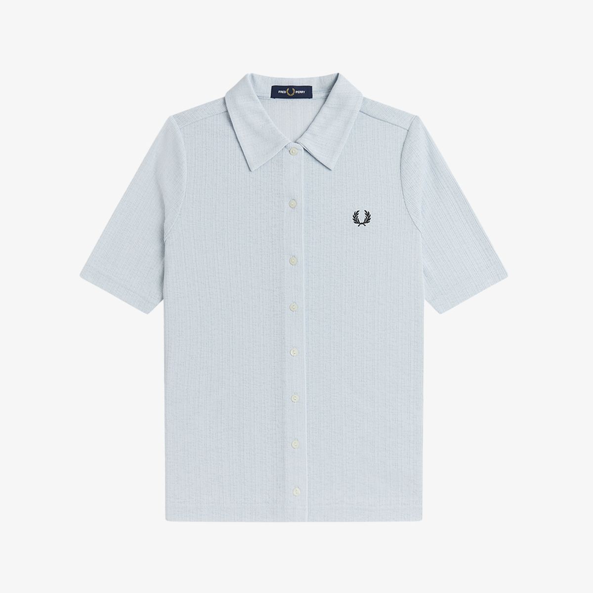 프레드페리(FRED PERRY) [Womens] 버튼 스루 시어 립 폴로 셔츠 - 더스키 블루 AFPF2612185-28A