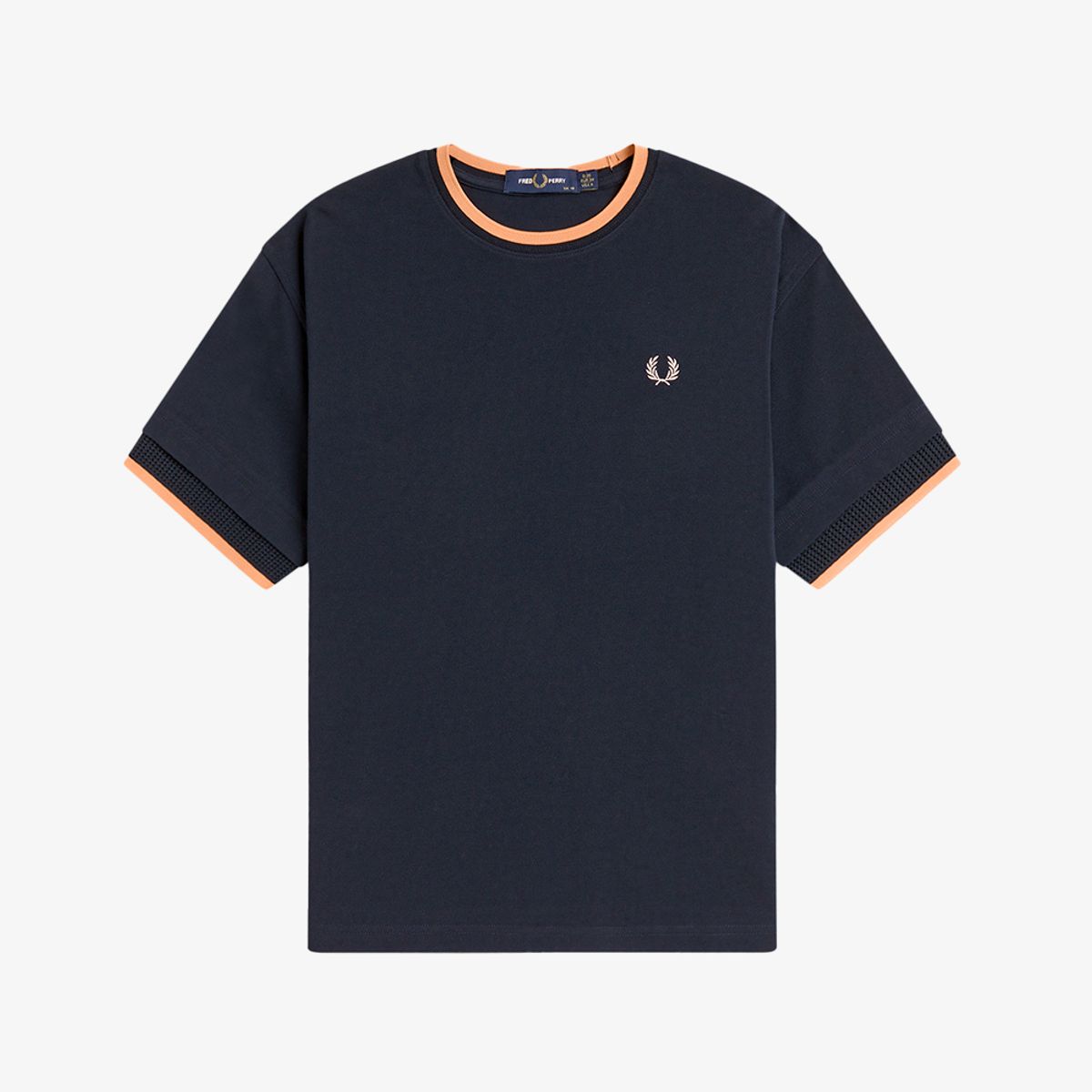 프레드페리(FRED PERRY) [Womens] 팁드 메쉬 피케 티셔츠 - 네이비 AFPF2612191-608
