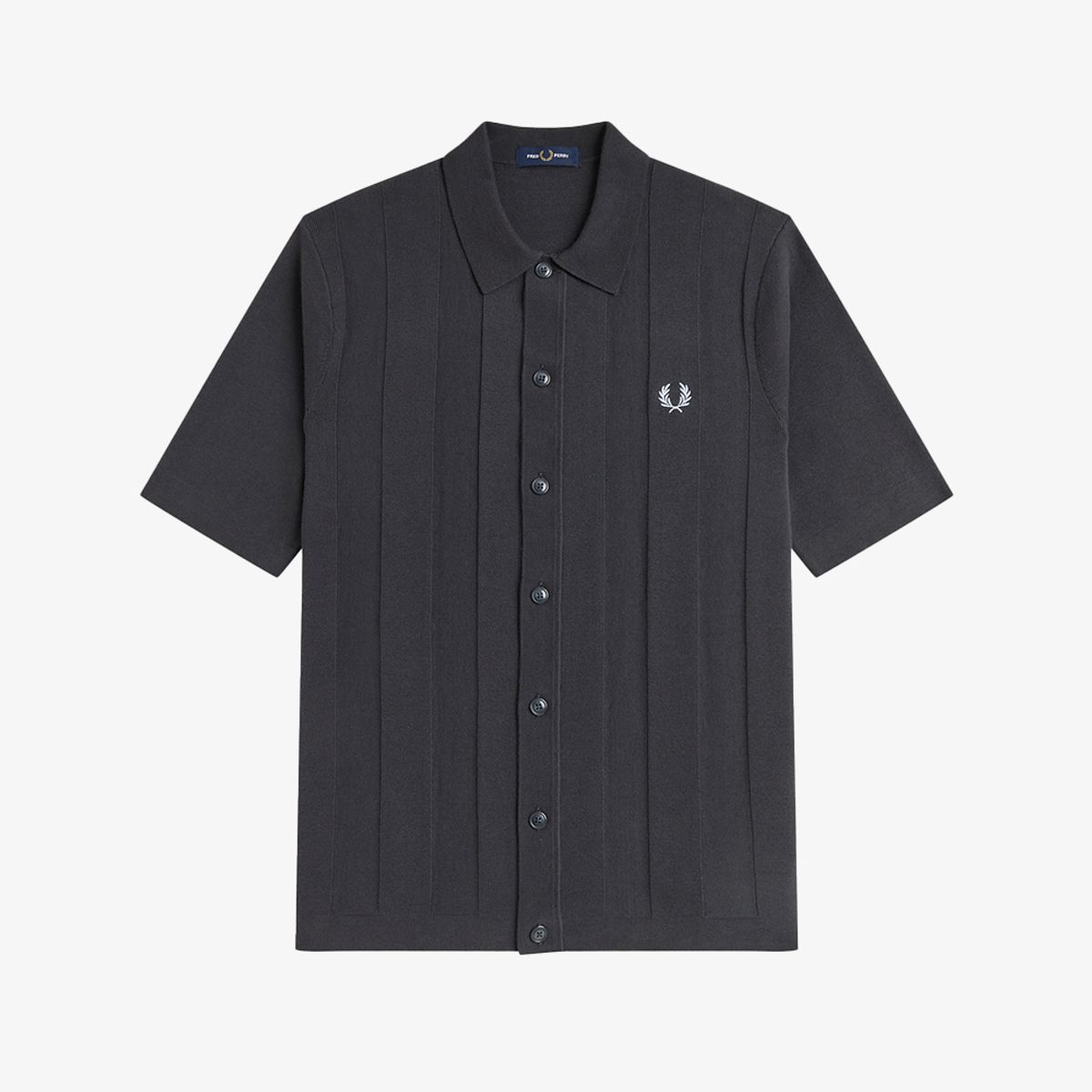 프레드페리(FRED PERRY) [Sharp] 토널 버티컬 스트라이프 니트 셔츠 - 앵커그레이 AFPM2612324-297