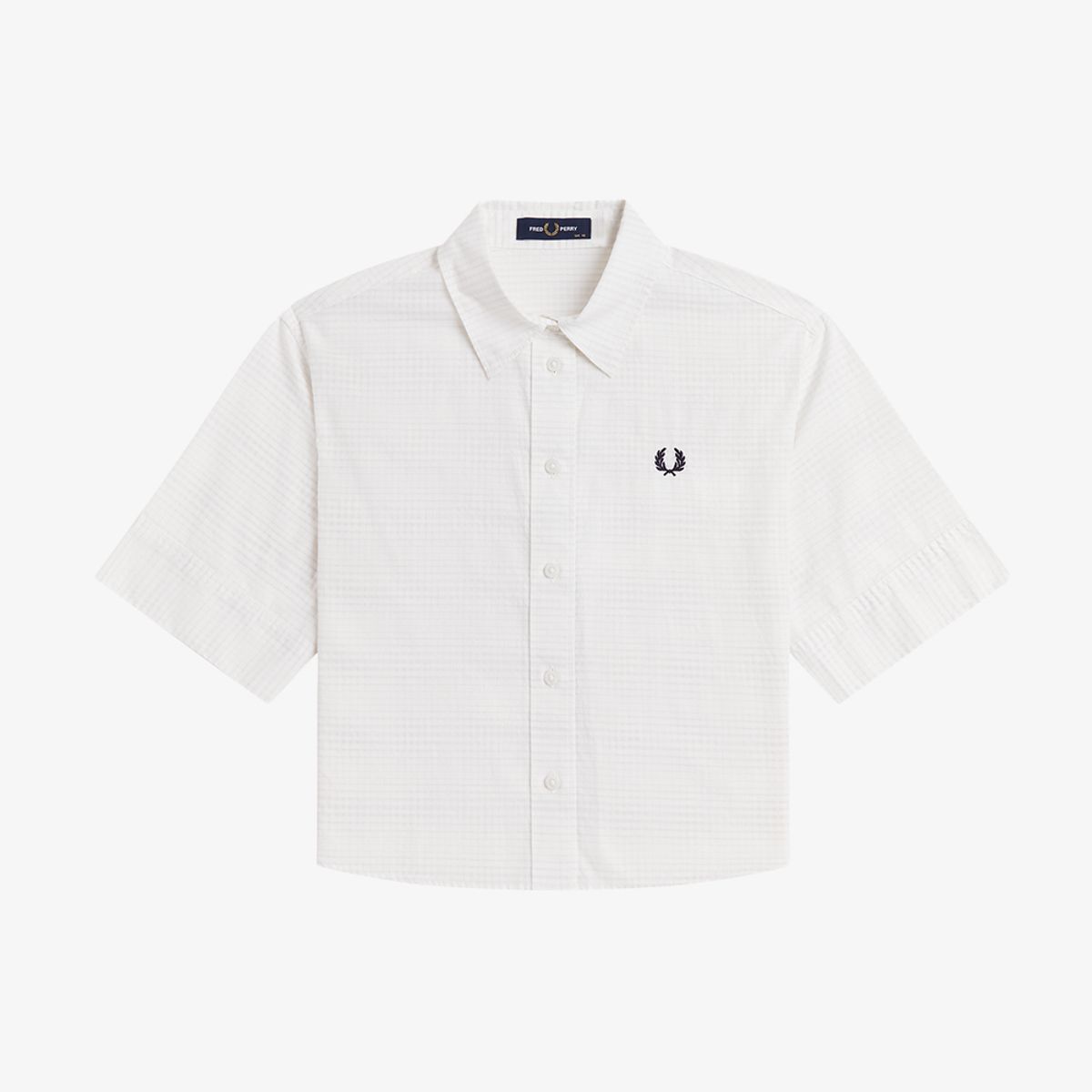 프레드페리(FRED PERRY) [Womens] 오픈 위브 체커보드 셔츠 - 스노우 화이트 AFPF2612188-129