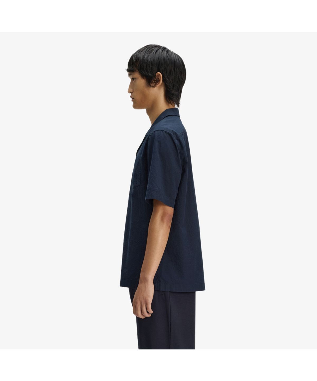 프레드페리(FRED PERRY) [Sharp] 시어서커 리비어 칼라 셔츠 - 네이비 AFPM2612471-608