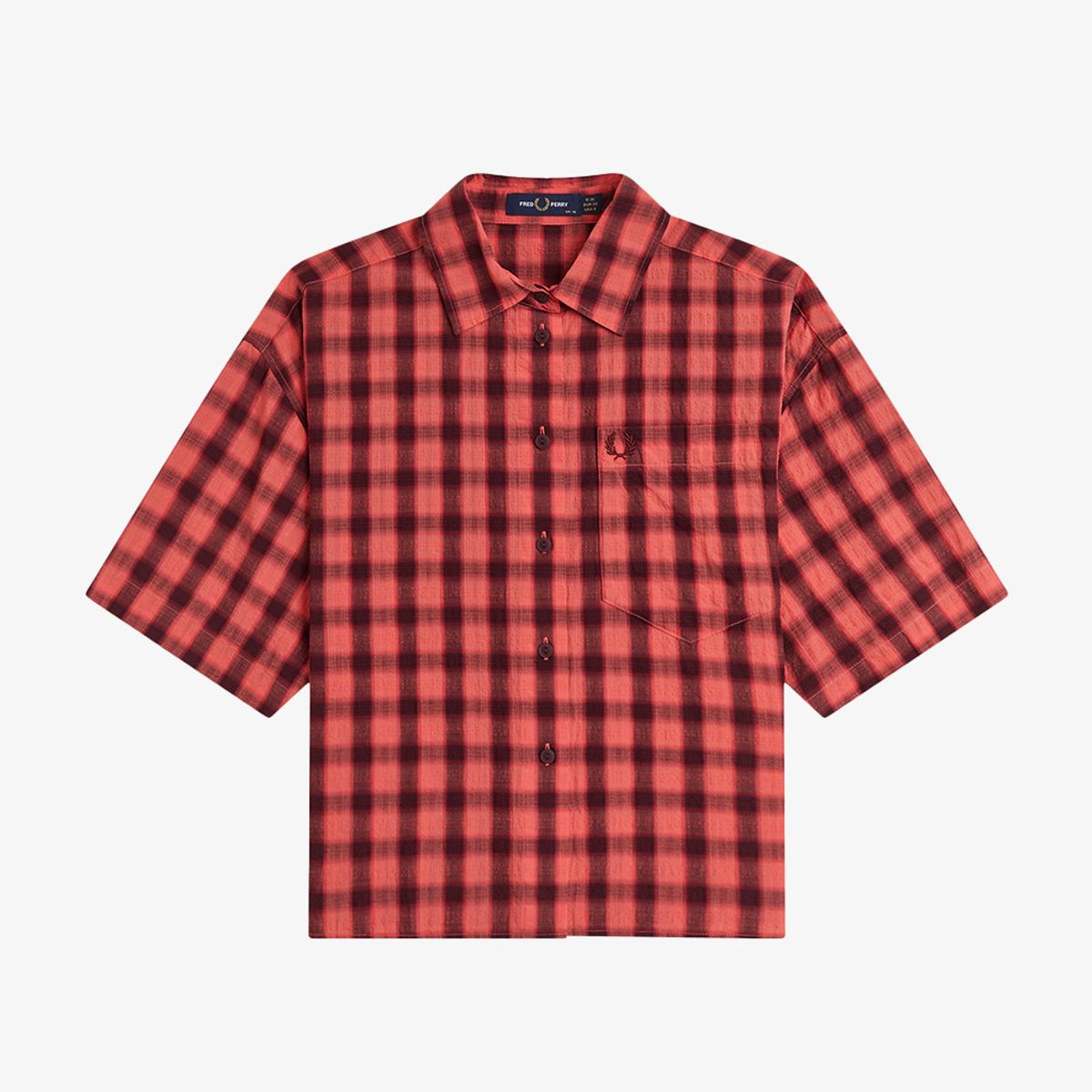 프레드페리(FRED PERRY) [Womens] 텍스쳐드 체크 셔츠 - 스트로베리 크림 AFPF2612189-23A