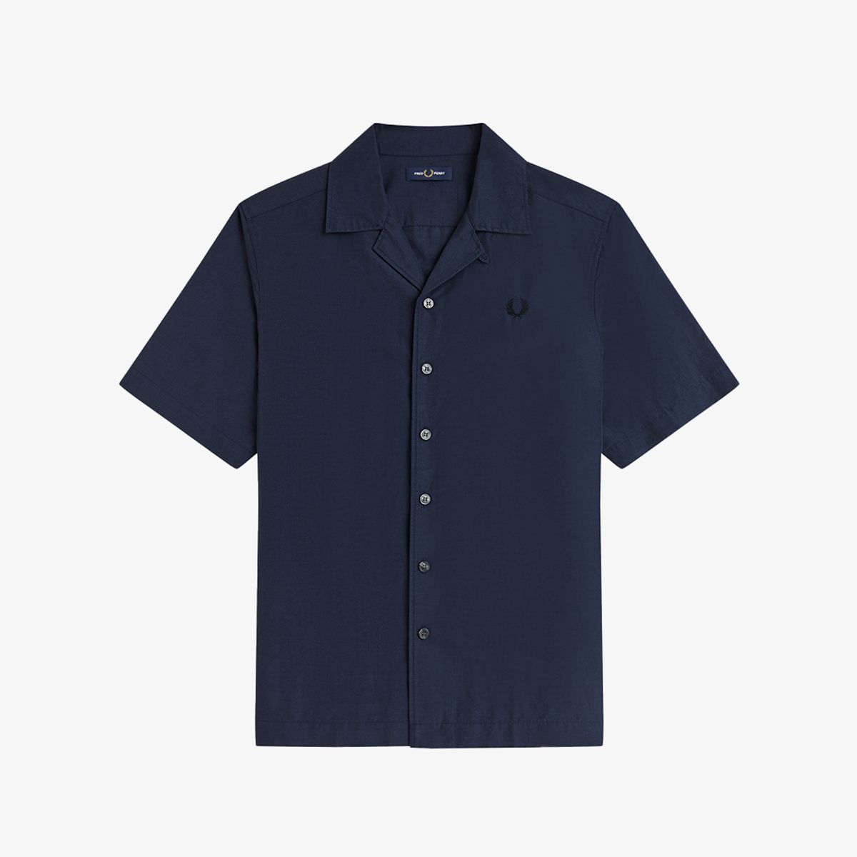 프레드페리(FRED PERRY) [Sharp] 리넨 블렌드 리비어 칼라 셔츠 - 다크 에어포스 AFPM2619894-738
