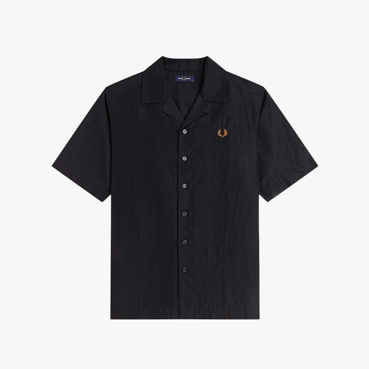 프레드페리(FRED PERRY) [Sharp] 리넨 블렌드 리비어 칼라 셔츠 - 블랙 AFPM2619894-102
