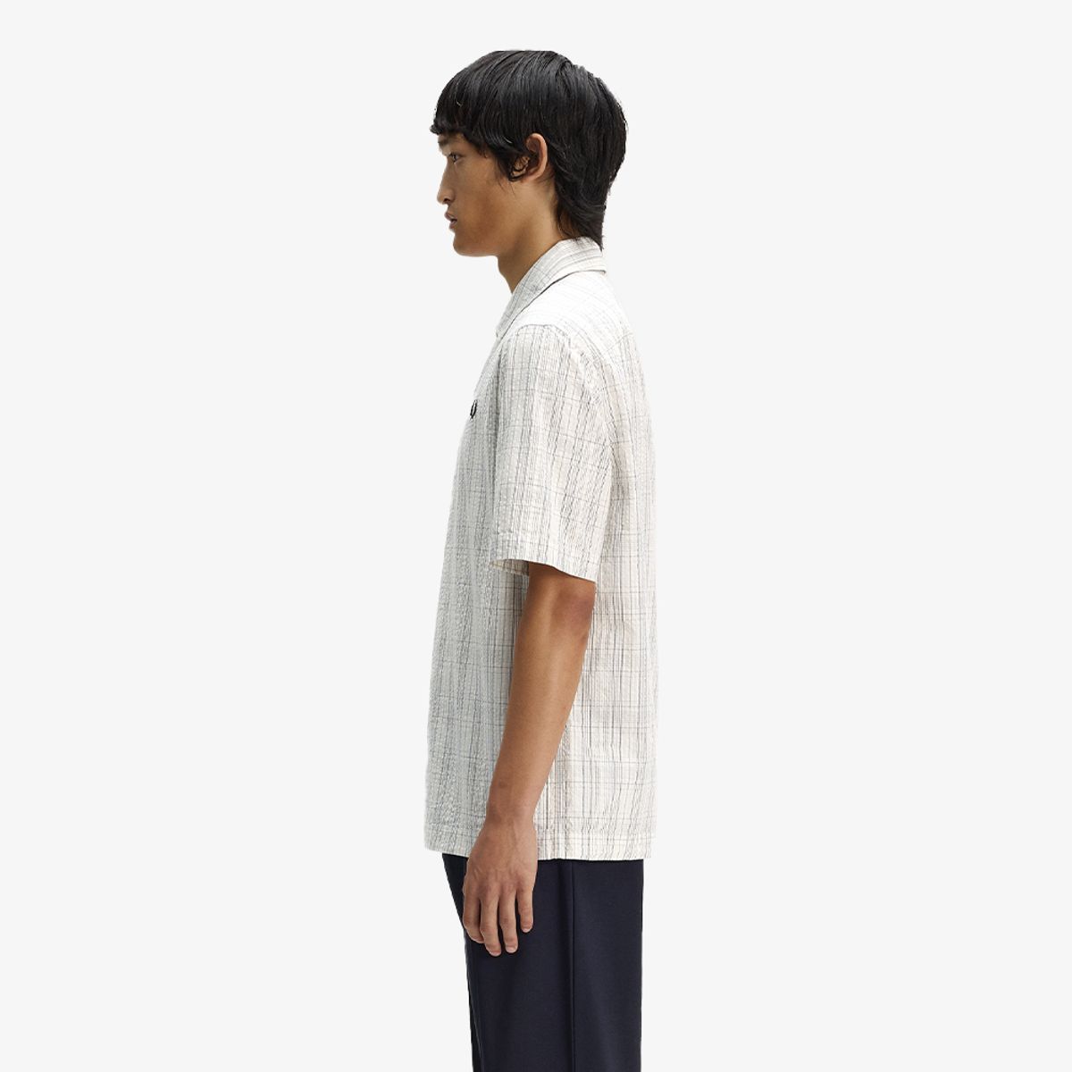 프레드페리(FRED PERRY) [Sharp] 시어서커 체크 셔츠 - 에크루 AFPM2612470-560