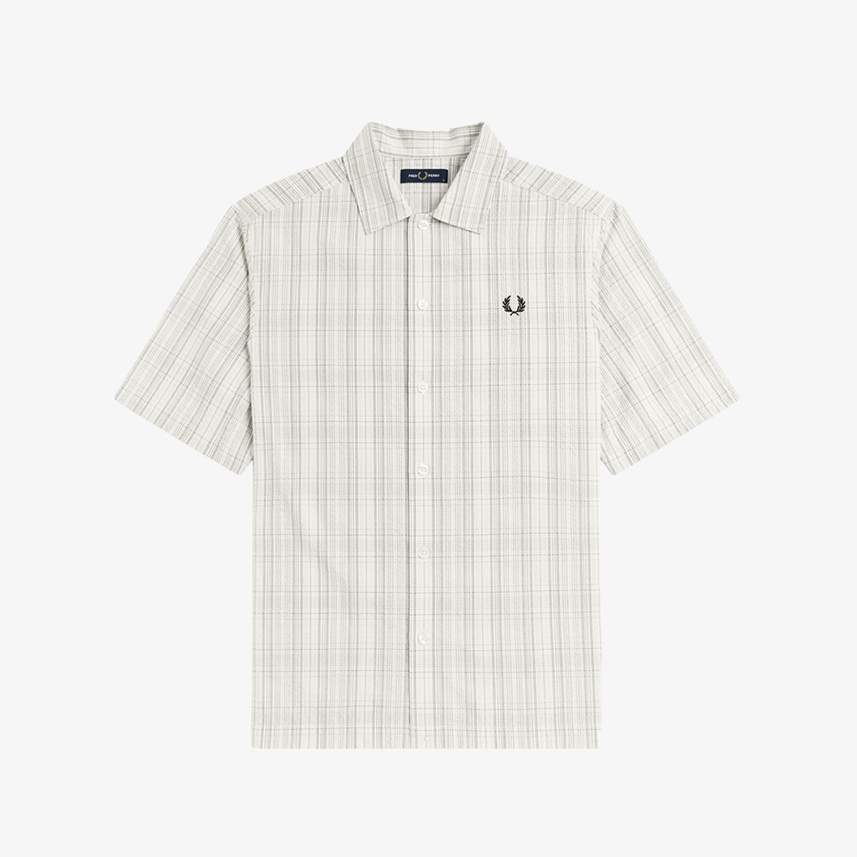 프레드페리(FRED PERRY) [Sharp] 시어서커 체크 셔츠 - 에크루 AFPM2612470-560