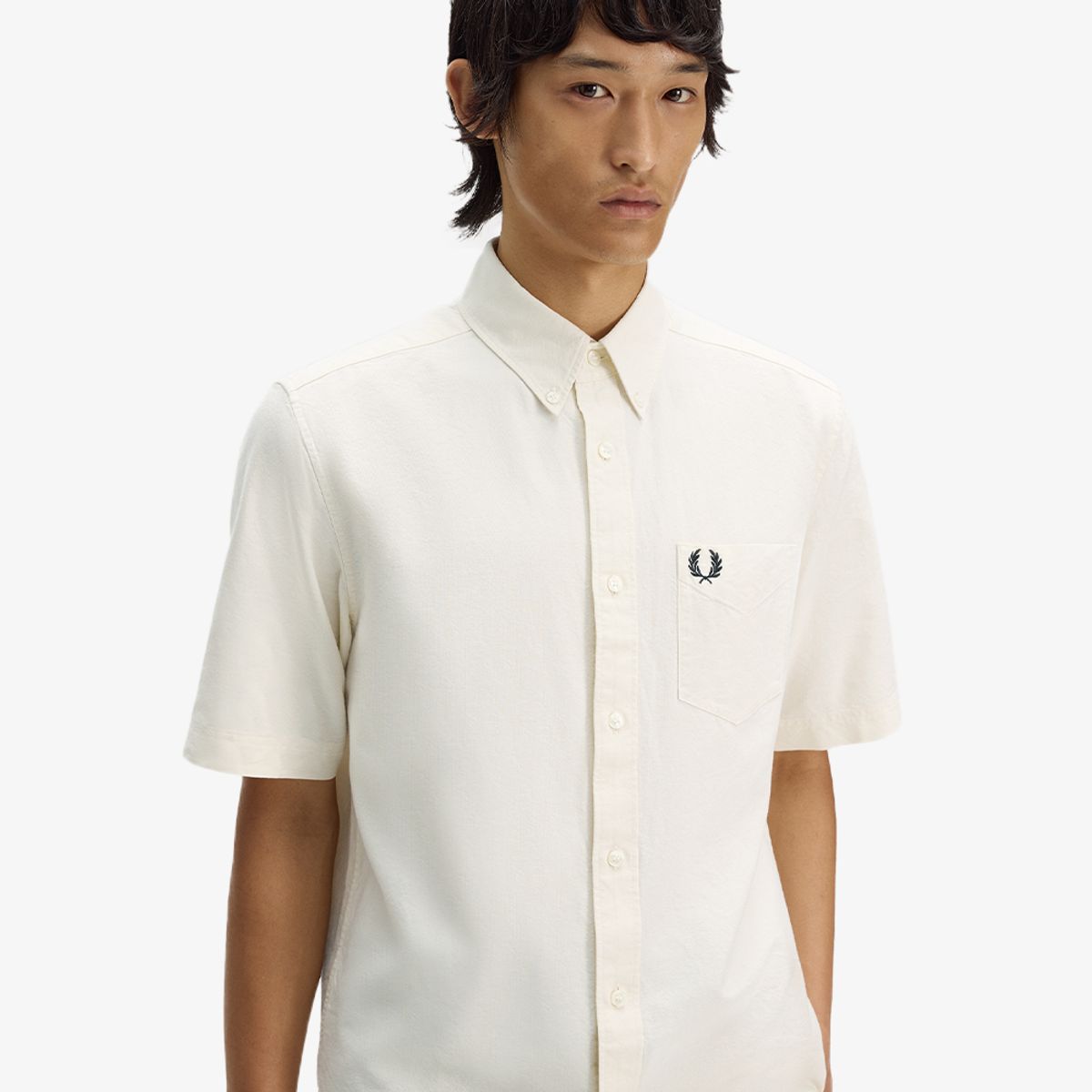 프레드페리(FRED PERRY) [Sharp] 숏 슬리브 옥스포드 셔츠 - 에크루 AFPM2618730-S70