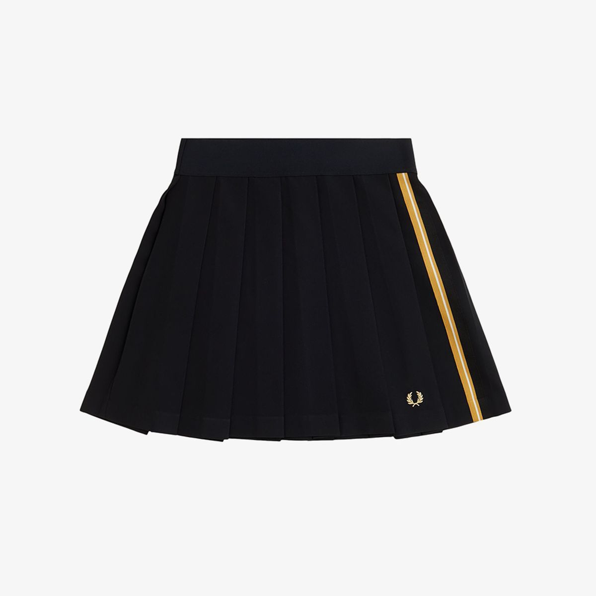 프레드페리(FRED PERRY) [womens] 스트라이프 테잎 플리츠 스커트 - 블랙/샴페인 AFPF2612106-90A