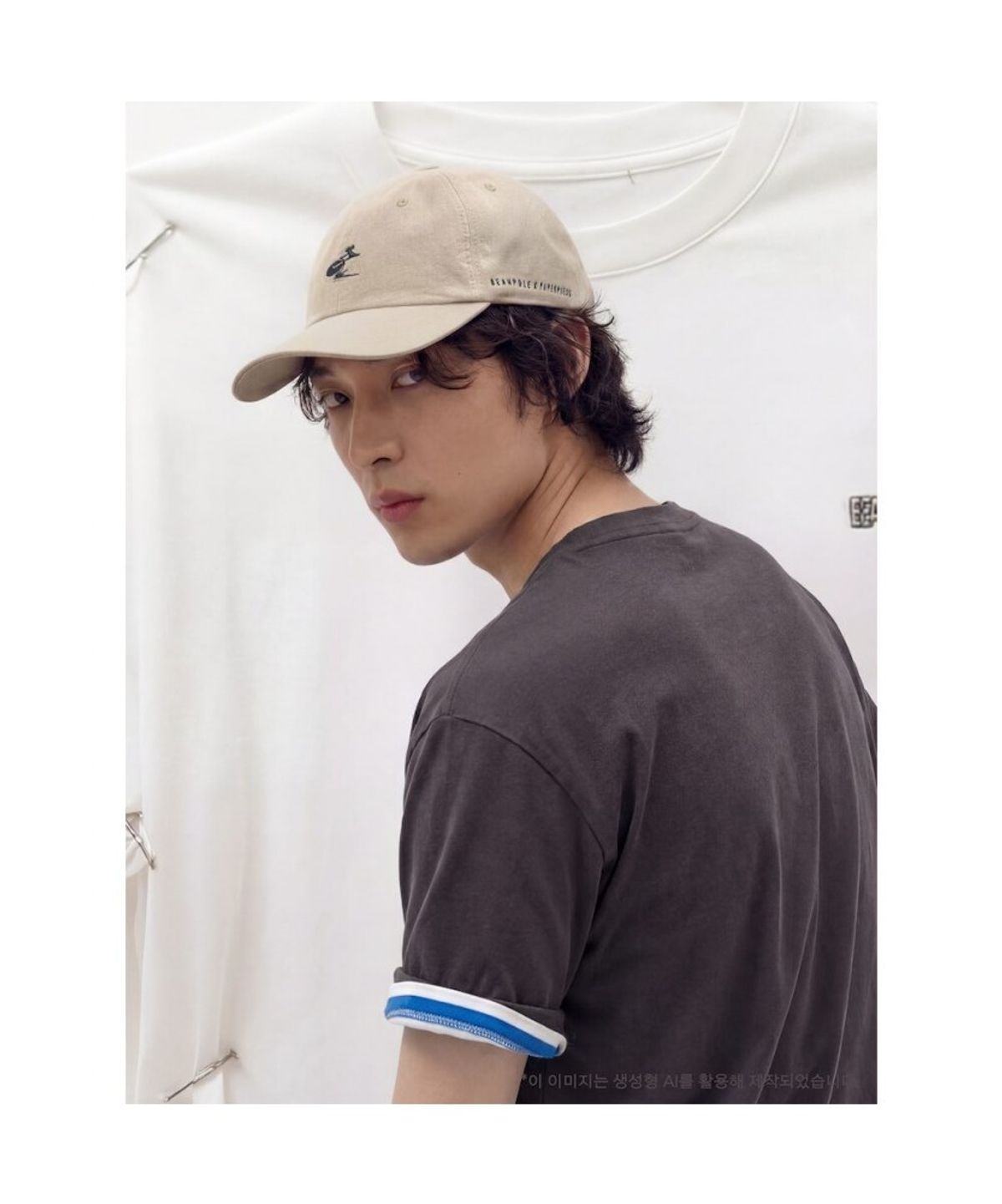 빈폴 멘(BEANPOLE MEN) PAPER PRESS X BEANPOLE 볼캡  아이보리