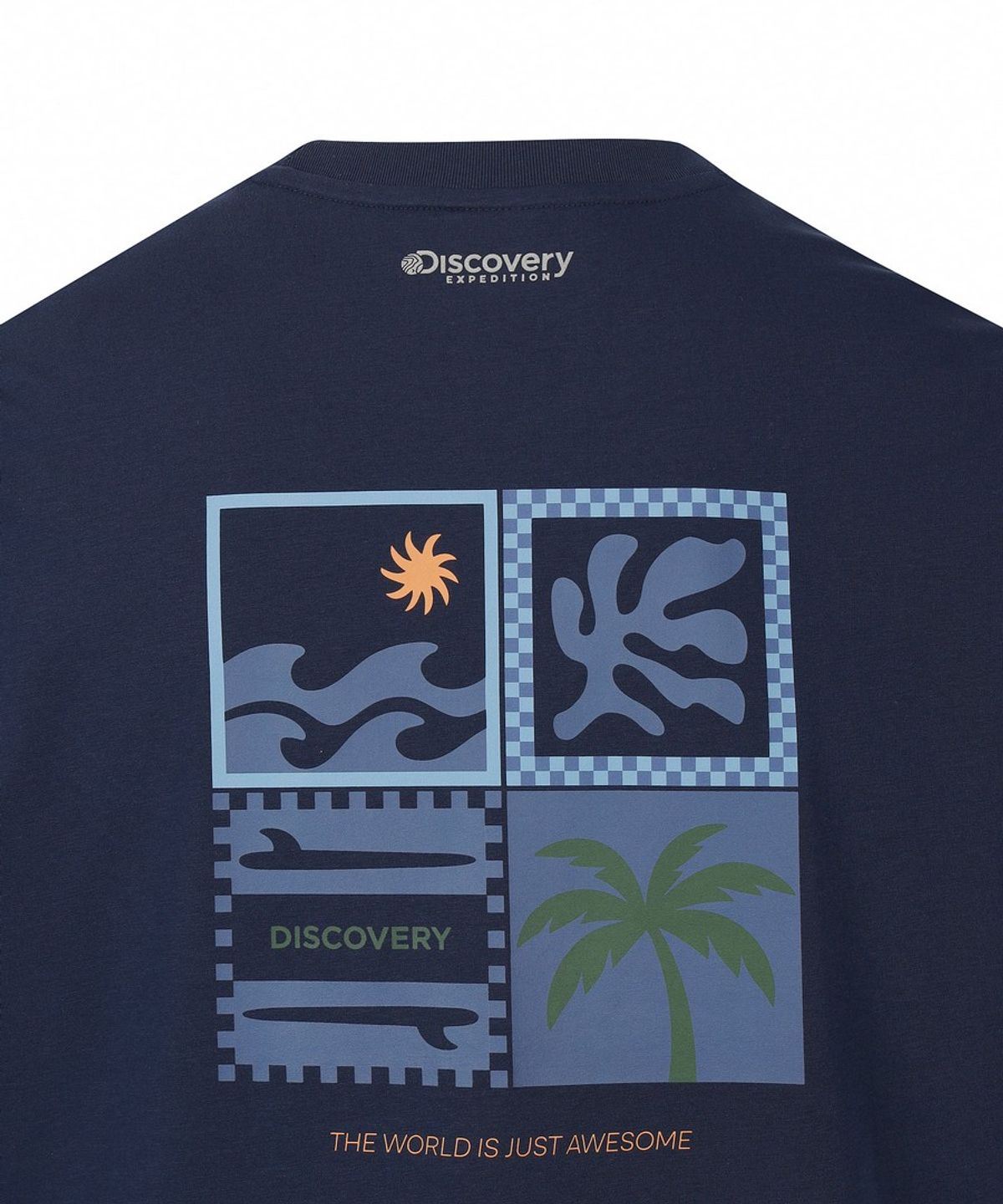 디스커버리 익스페디션(DISCOVERY EXPEDITION) 유니 프레시벤트 리조트 그래픽 반팔티셔츠 (D/NAVY)
