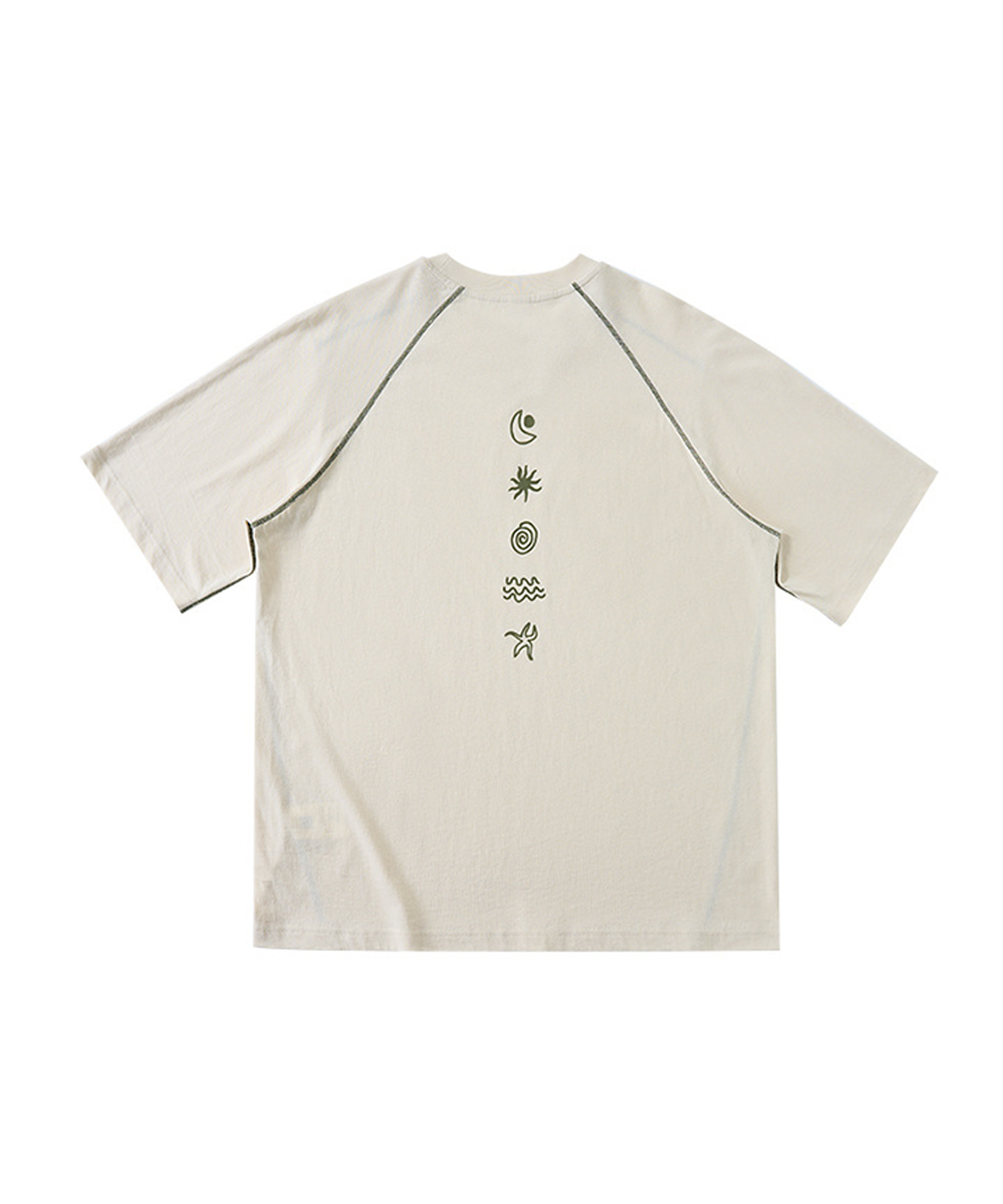 버튼서울(BUTTON SEOUL) 컬러 스티치 심볼릭 숏슬리브 (3 COLOR)