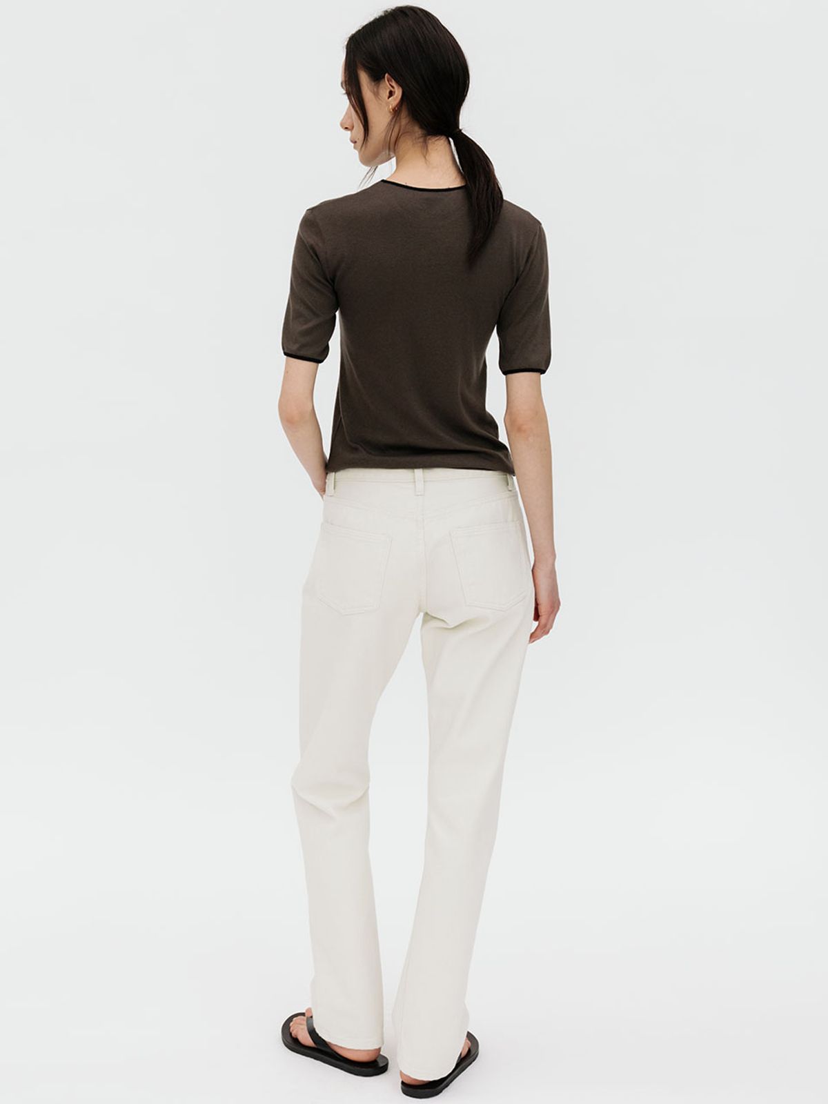르비에르(LVIR) SLIM FIT COTTON PANTS (ECRU)