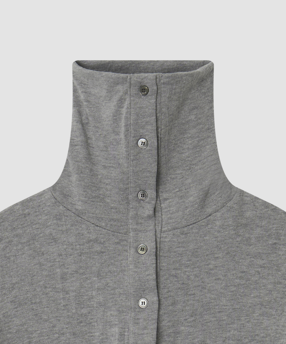 더 릴(THE LILLE) High-Neck Button Open T_Gray