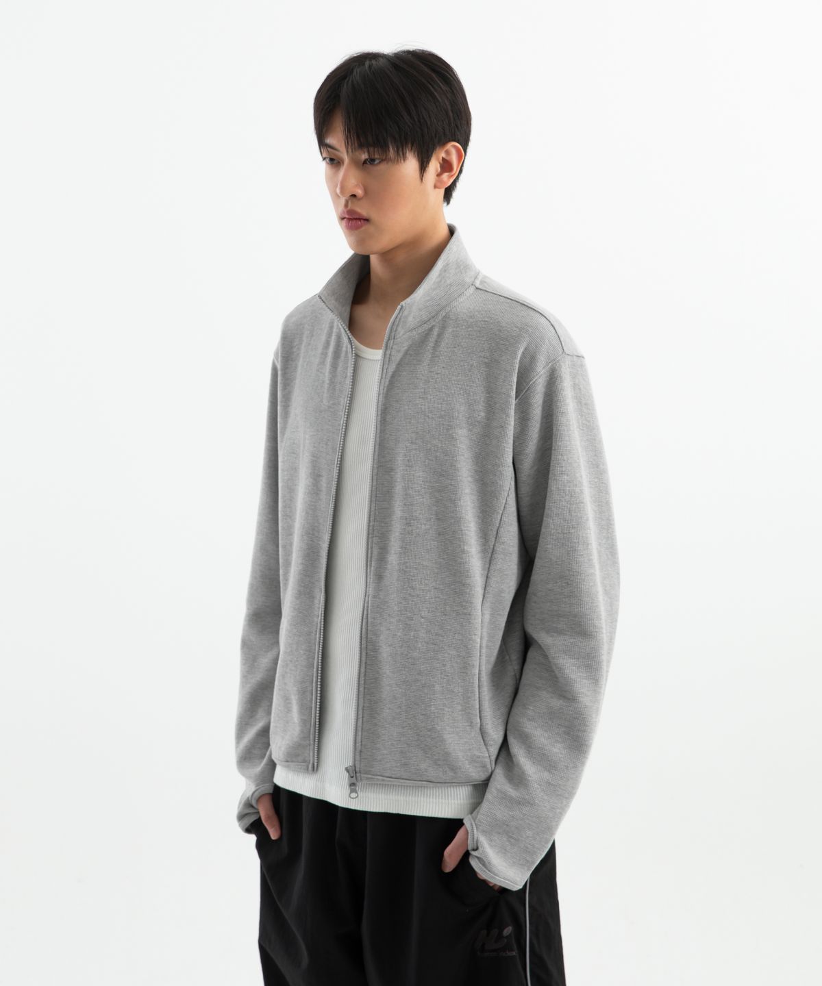 브렌슨(BRENSON) [시티시어] 와플 핑거홀 풀집업 ( 3Color )
